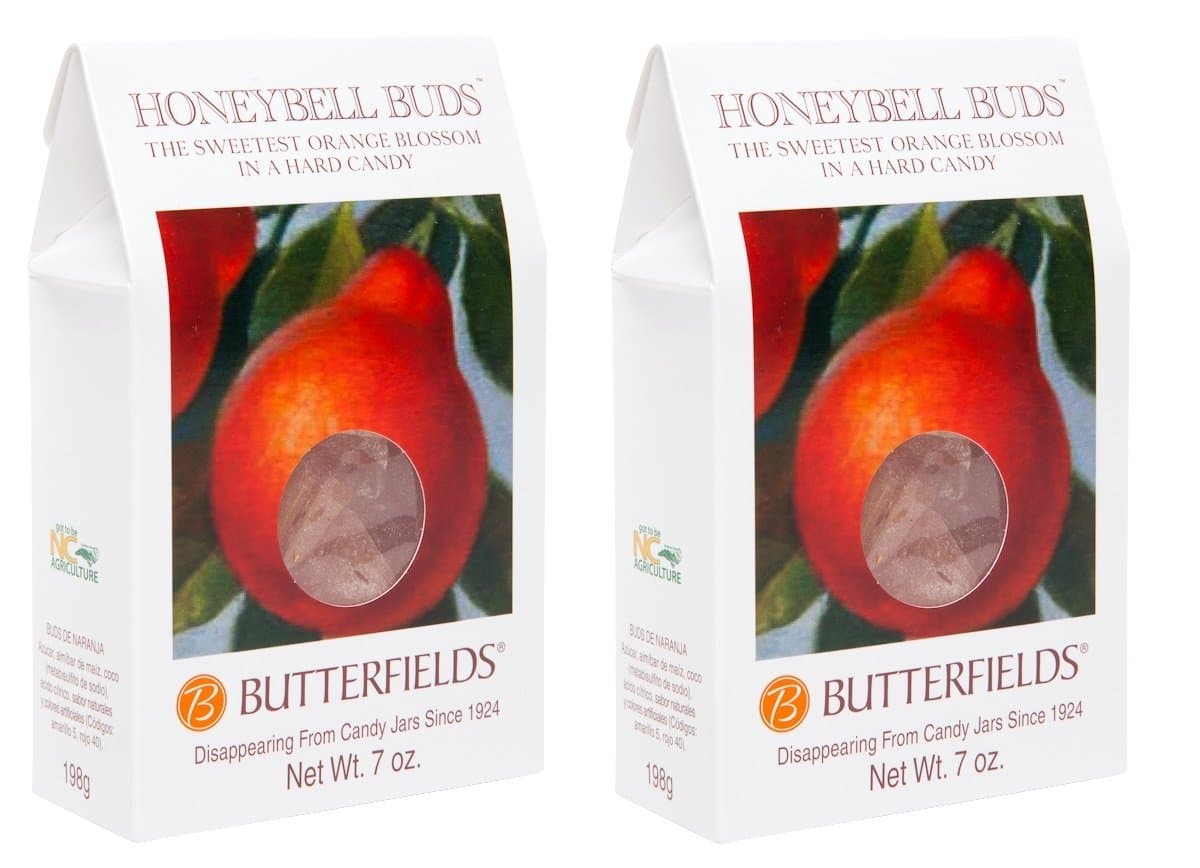Butterfields Candy - Gourmet, Old-Fashioned HONEYBELL ORANGE Buds Hard Candy, 7 oz. (2-Pack) | Gluten Free | Made with 100% Real, Pure Cane Sugar | Handcrafted in the USA (Orange)