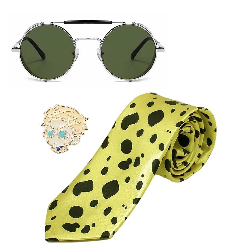 LCCLJEWEERKento Nanami Cosplay Tie Anime Cosplay Sunglasses Pins Costume Props Accessories 3PCS