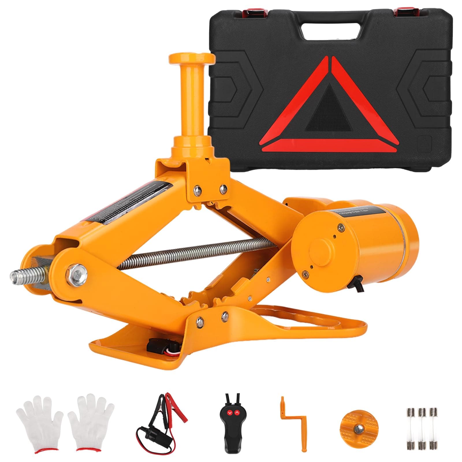 ROGTZ Electric Scissor Car Jack Kit 2 Ton 12V Portable Auto Car Lift with 14.6 Inch Range for SUV Sedan Floor Jack for Tire Change Roadside Emergency