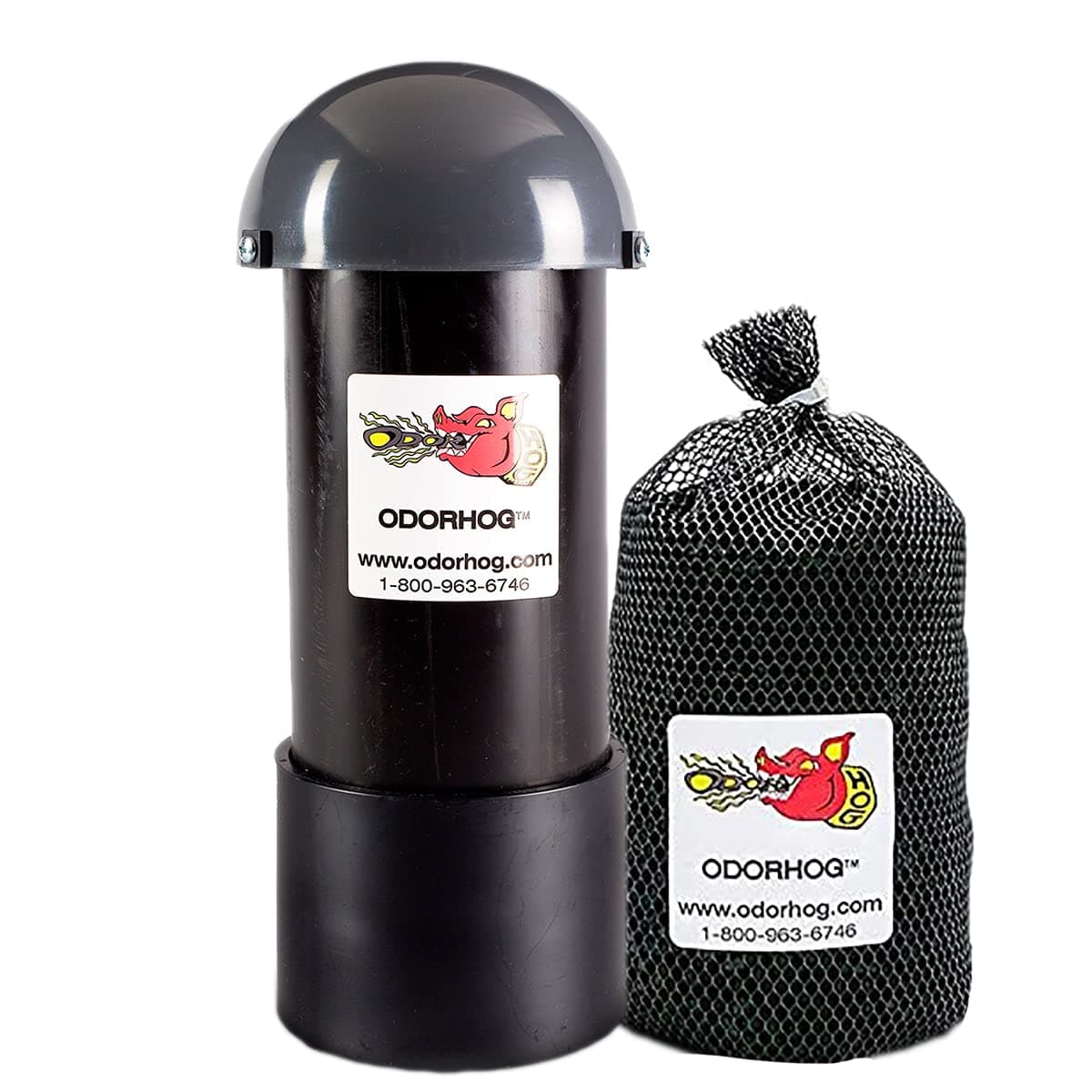 Vent Stack Pipe Filter 4.0" Mushroom Cap and Activated Carbon Mesh Replacement Filter Bag 4" Inch Bundle