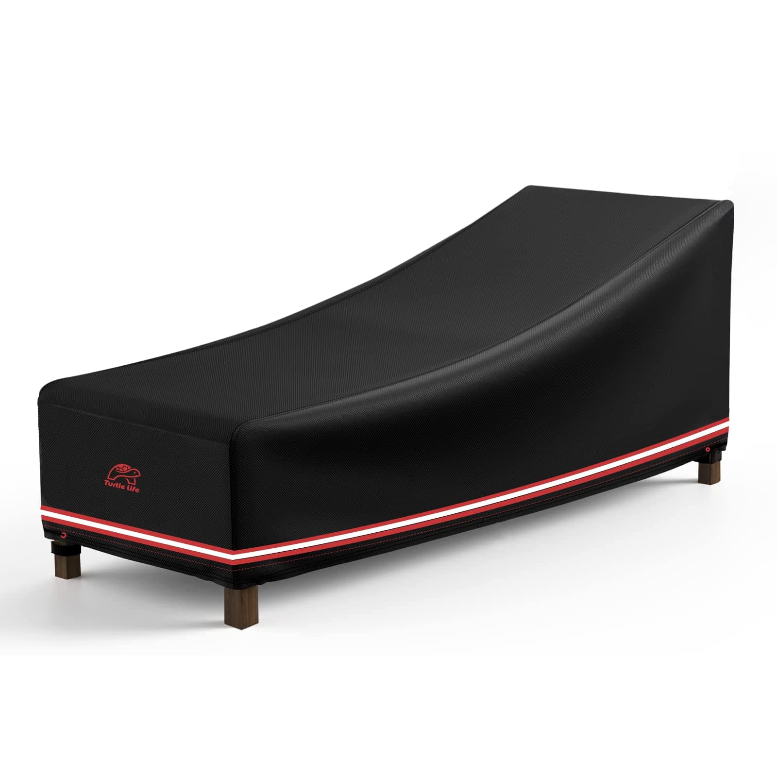 Patio Lounge Chair Cover Waterproof Heavy Duty Outdoor Chaise Lounge Covers with Upgrade Air Vent, 1 Pack - 74L x 32W x 32H inch, Black