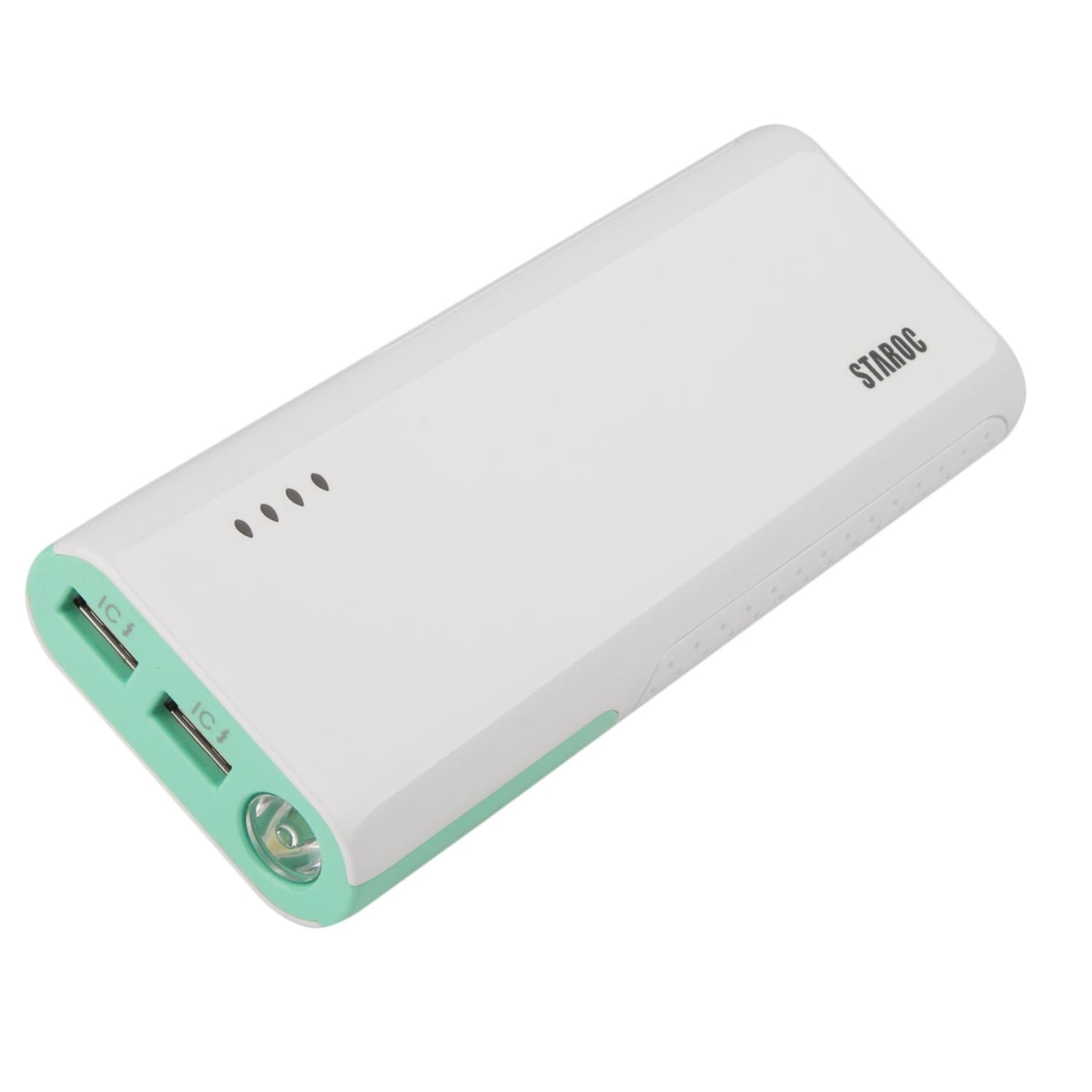 Staroc External Battery 13000mAh Portable Power Bank, High Capacity Charger with Intellicharge Technology for iPhone, iPad, Nexus, Smartphones and Tablets and More, White&Green