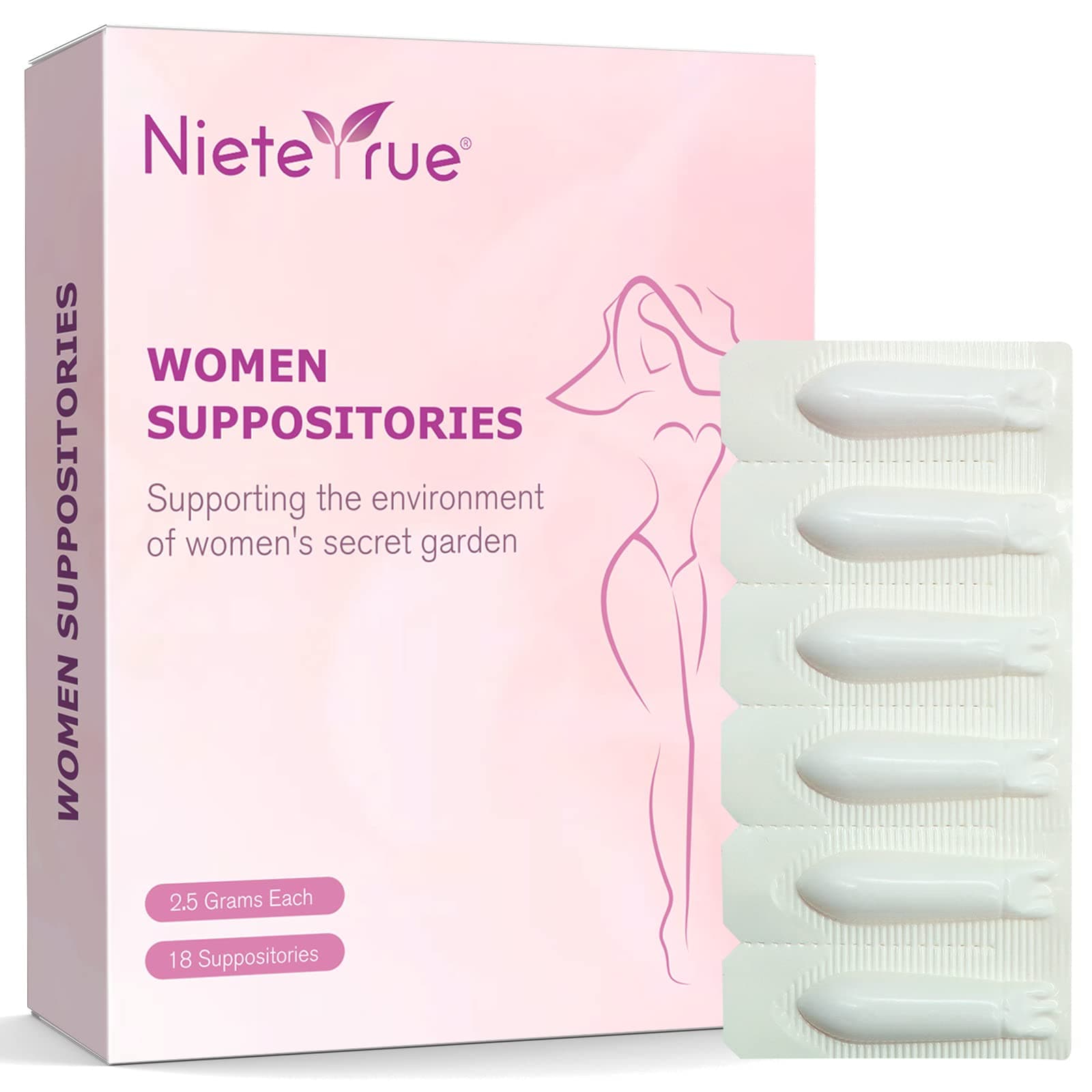 Women V- Suppositories (18 PCS) - Restore pH Balance, All Natural Intimate Suppositories for Women, Ease Feminine Dryness, Support A Healthy Intimate Environment - from Nieteyrue