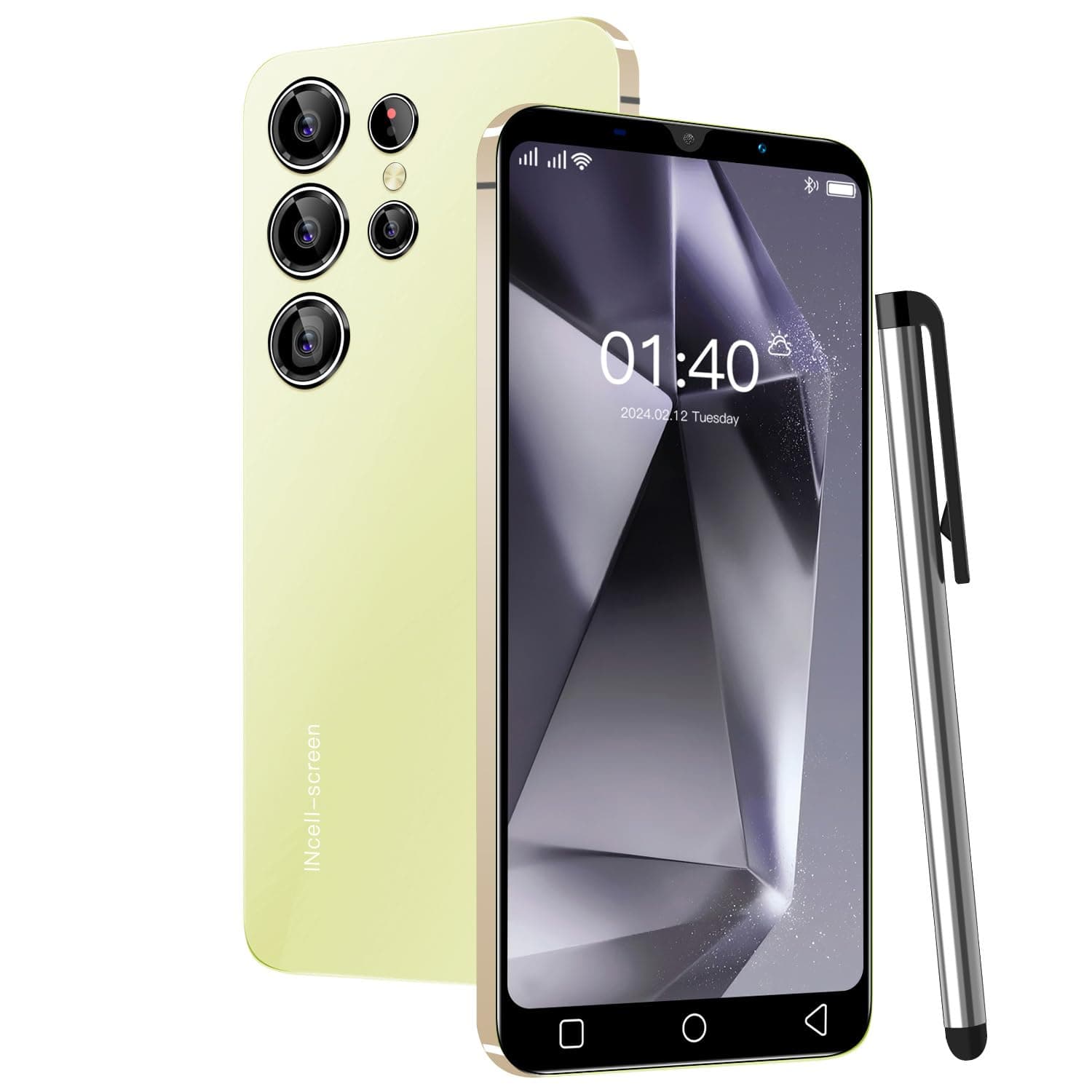 Cheap Mobile Phones, 5.0" IPS Display, Android 9.0, 16GB(up to 128GB), Dual Camera, Dual SIM Unlocked, Face ID/WIFI/3.5mm Jack WCDMA+GSM Cell Phone (Q24Ultra-Yellow)