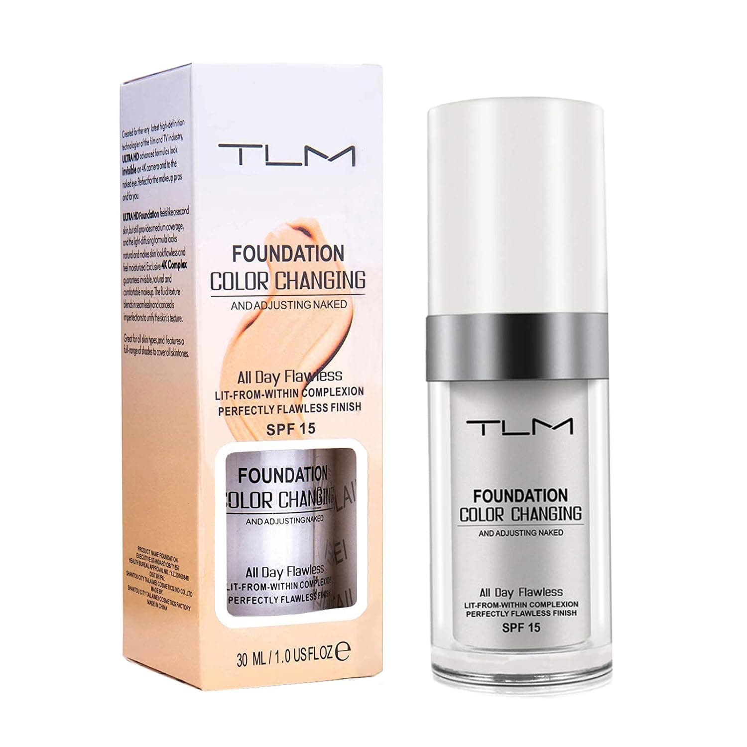 Color Changing Liquid Foundation Makeup Change To Your Skin Tone By Just Blending 30ml