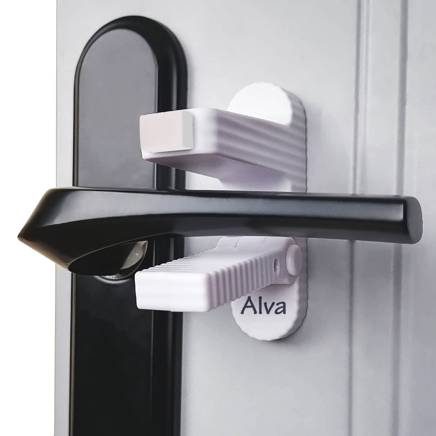 ALVA LEVER DOOR MASTER: Child Proof Door Lever for a Safer Home: Baby Proofing Door Knob Lock Security Solution with Easy to Install 3M Adhesive Backing. Child Locks for Cabinets and Door Handle Cover