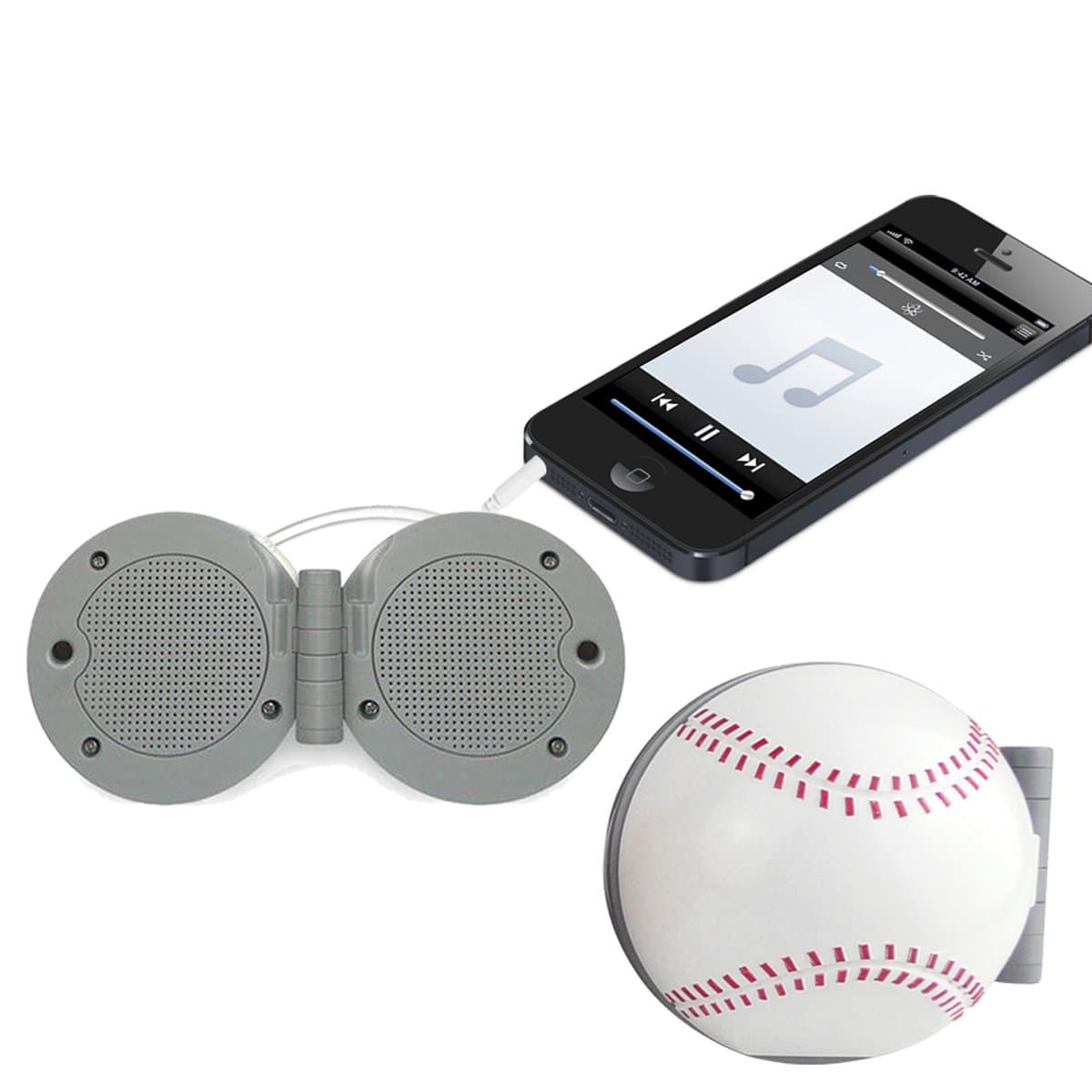 Vibe Sound VSAU-572-BSL Sports Ball Folding Speaker - Retail Packaging - Baseball