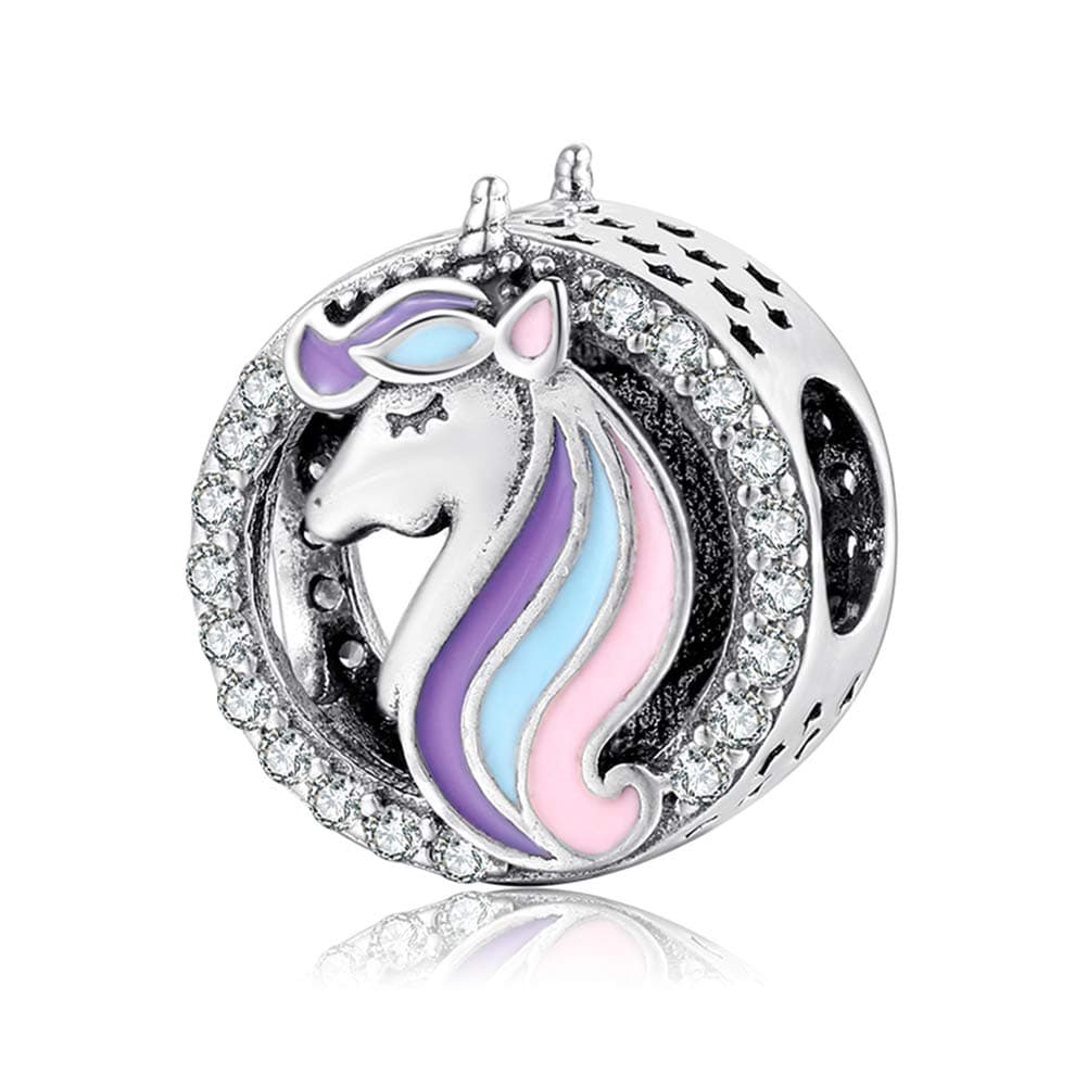 FAEFASH Lovely Unicorn Charm 925 Sterling Silver Animals Fit Women Pandora Style Bracelet,forThanksgiving/Christmas Day