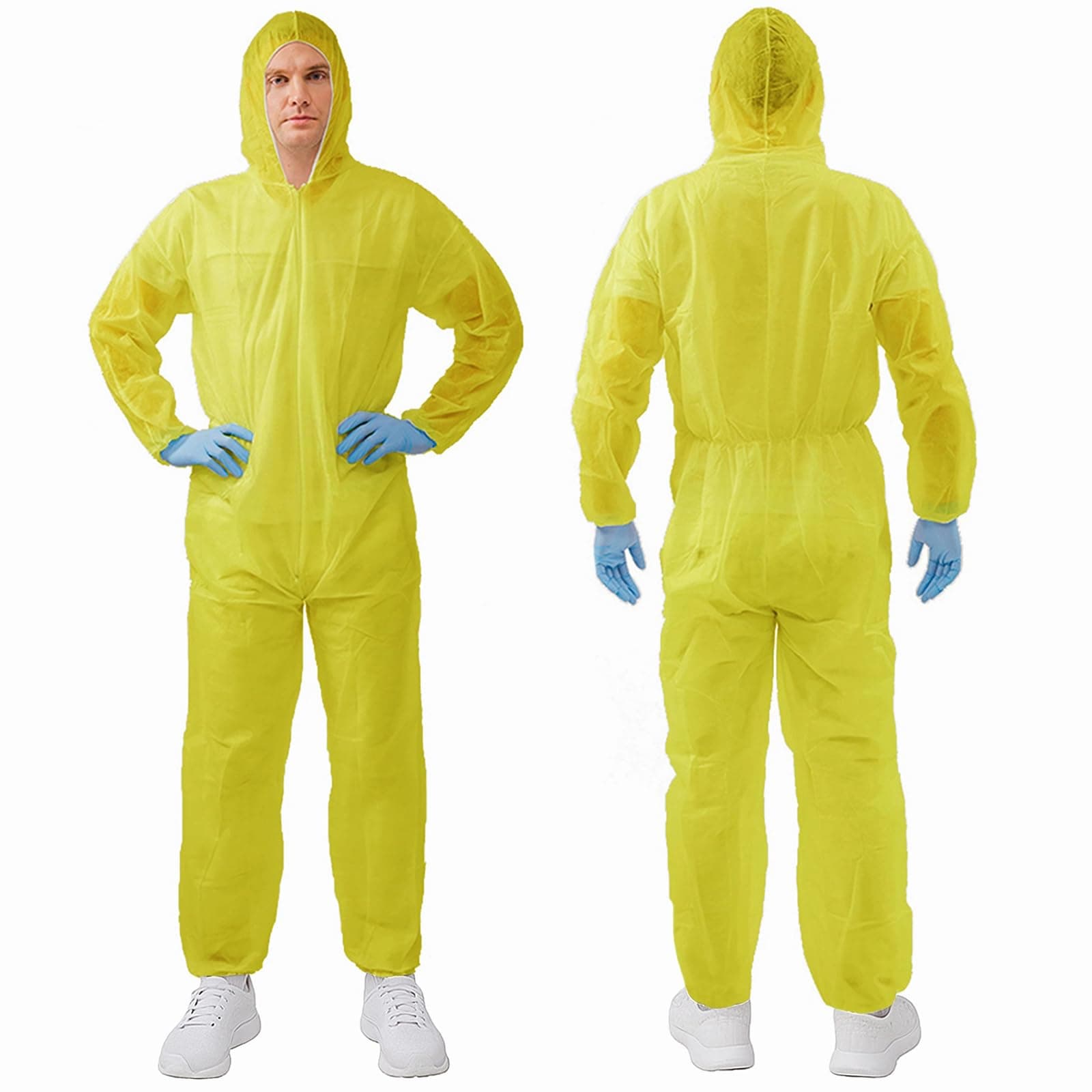 Hazmat Suits,10 Colors Options Disposable Protective Coveralls, Paint Suit with Elastic Wrists Ankles and Hood