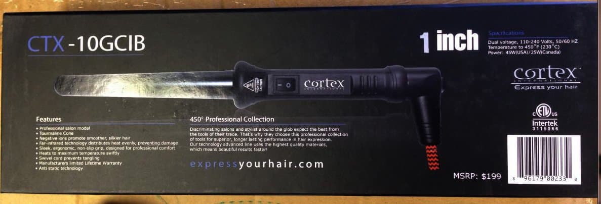 Cortex Pro Collection Hair Curler 1 Inch Black