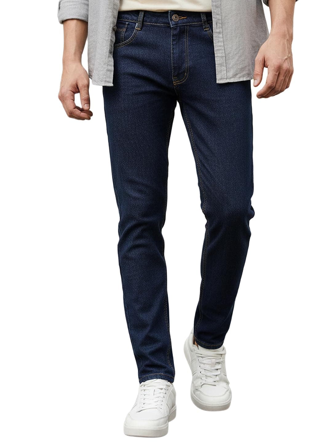 Men's Slim Fit Solid Jeans Stretchable