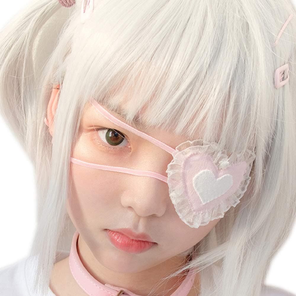 Anime Cosplay Eye Mask Lolita Cute Japanese Costume Accessories Kawaii Lace Blindfold Pink (Pink)