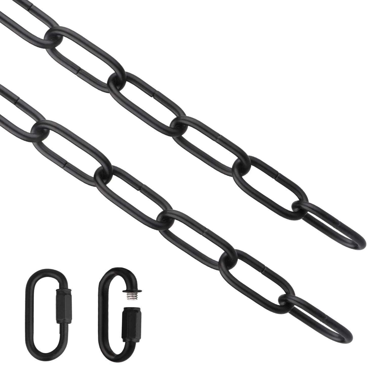 Helunsi Lighting Chain, 6 Feet Black Light Fixture Chain, Metal Chandelier Ch...