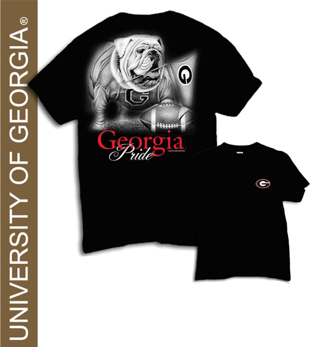 Southland Graphics Univeristy Of Georgia UGA Pride Short Sleeve T-shirt-Black-medium