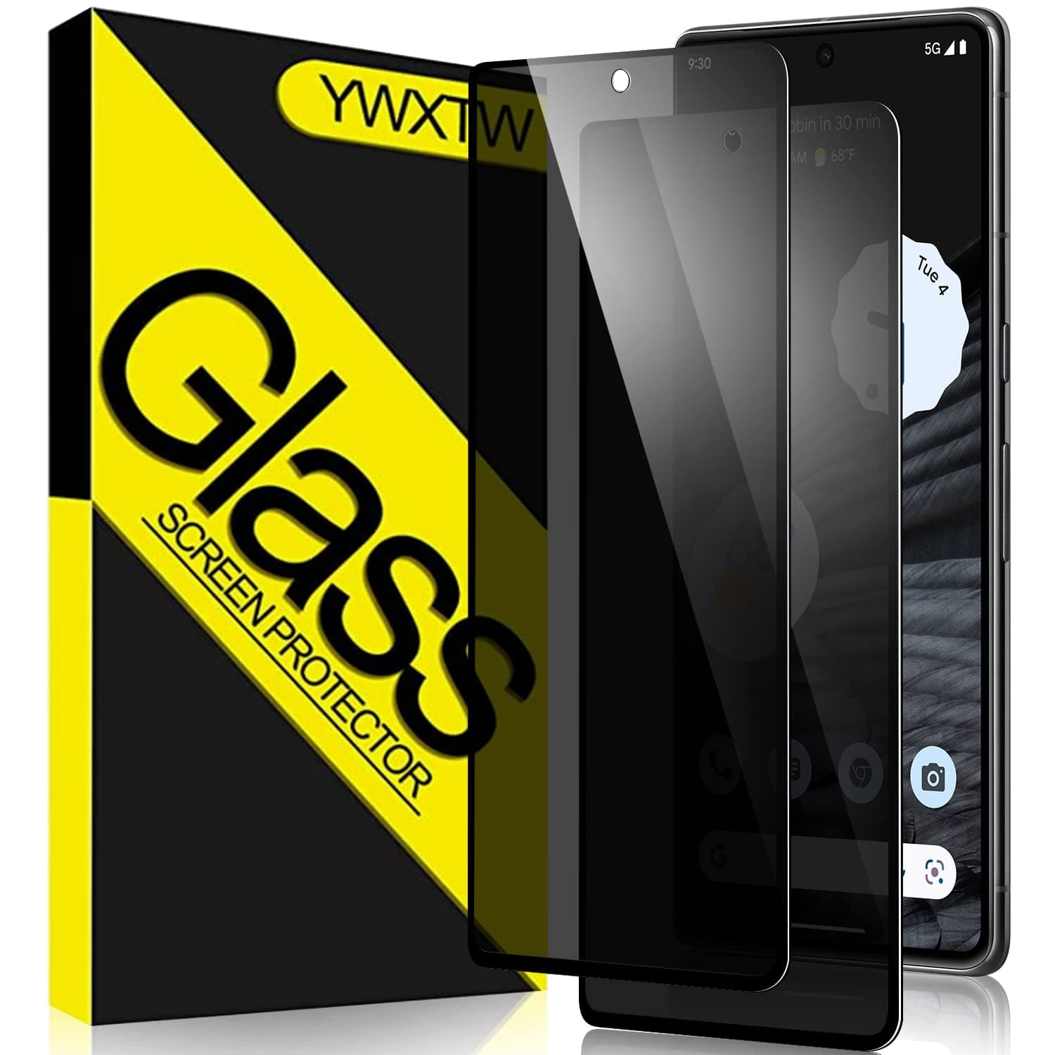 [2 Pack] Privacy Screen Protector for Google Pixel 7 Pro,Tempered Glass Anti-Spy 9H Hardness Film,HD Anti-Scratch Easy Install Bubble Free Case Friendly【Don’t Support Fingerprint Unlock】