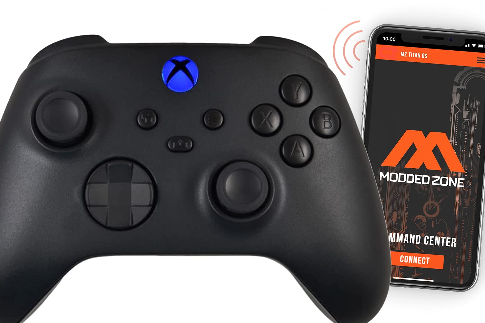 Black Out ModdedZone Smart Rapid Fire Custom Modded Controller Compatible with Xbox One S/X for All Major Shooter Games Control via Phone APP (3.5 mm Jack)