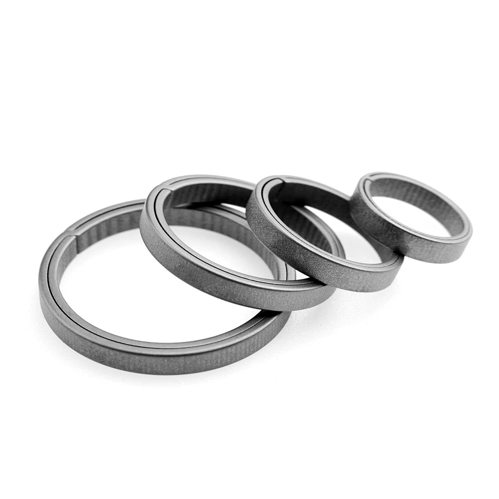 CH1 EDC Titanium Keyring, Side-Pushing Designed Protect Your Nails, (4-Pack) Key Chain Key Rings Holder Split Rings, Group Your Keys (Titanium)