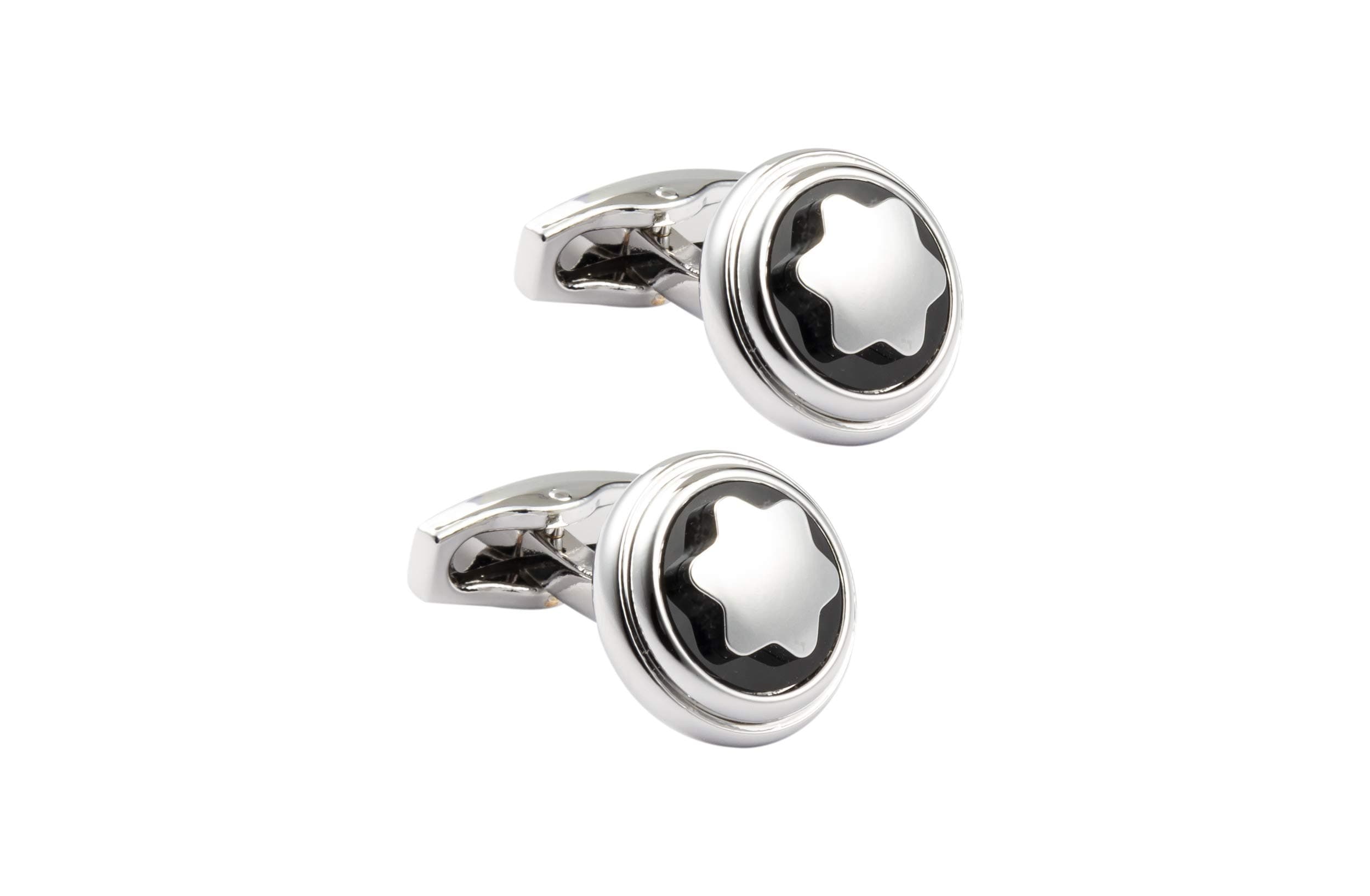 Silver Round Iconic Star Cufflinks for Men