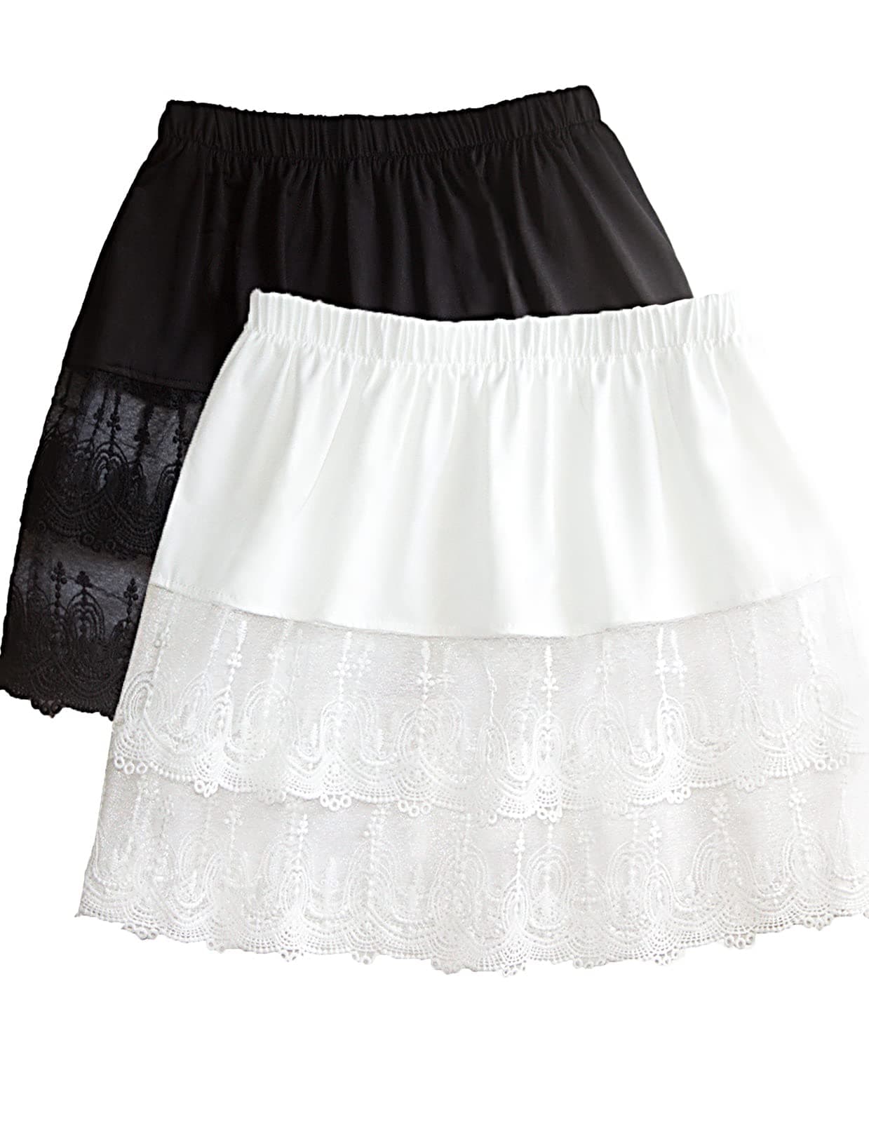Womens Lace Shirt Extender See Through Lace Underskirts Layering Half Slip Clothing Accessories