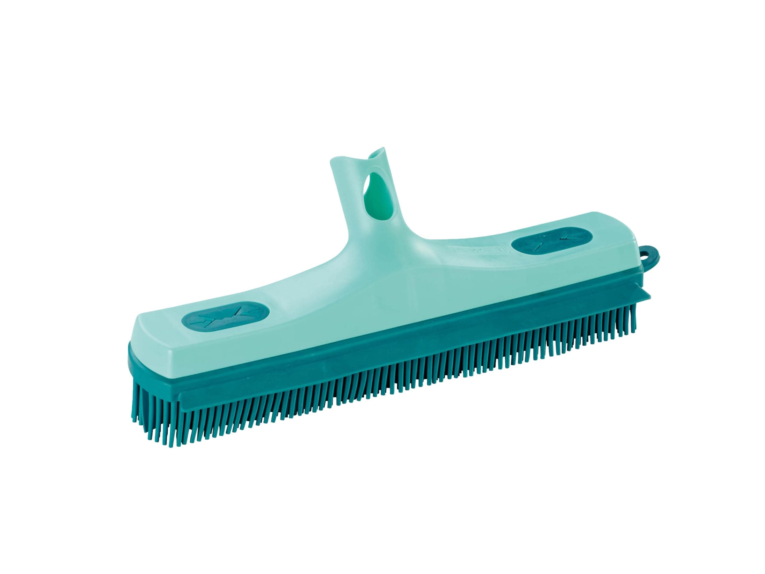 Broom Head,Click System Leifheit Rubber Broom, Effective at Removing Pet Hairs, Hygienic Brush Head, Squeegee Blade for Stone Floors, Tiles and Swimming Pool Surrounds, 35 cm wide
