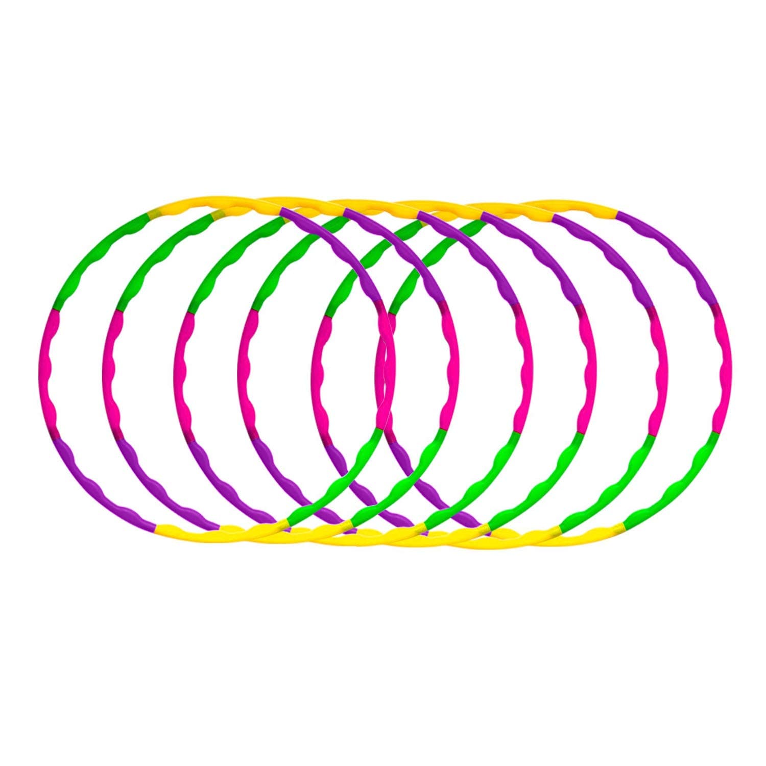 Enchanted Mango Snap Together Detachable Kids Hula Hoop for Playing, 32-Inch (Pack of 6)