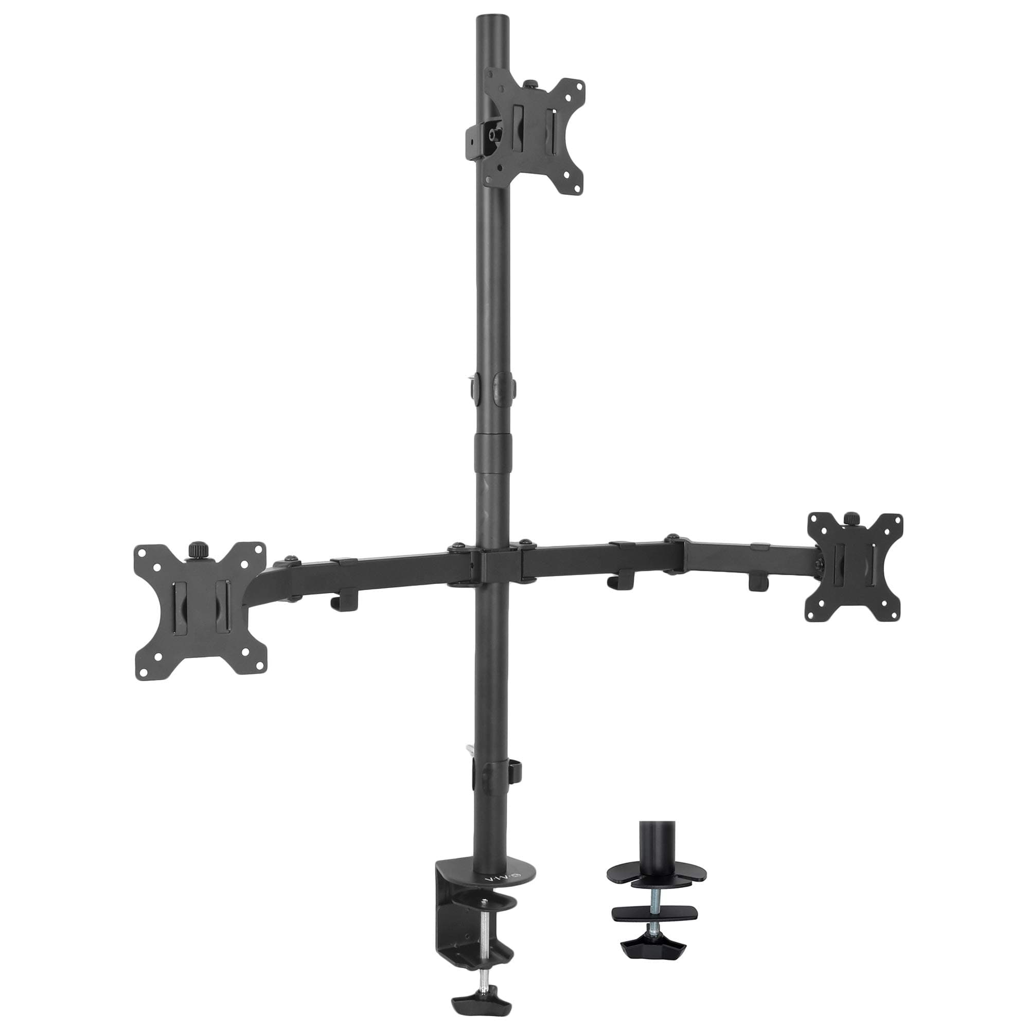 Triple LCD Monitor Desk Mount Stand Heavy Duty and Fully Adjustable, 3 Screens up to 30 inches STAND-V003T