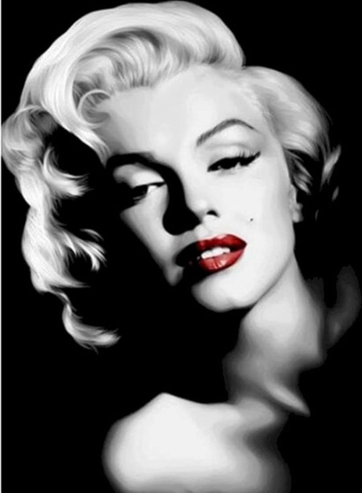Movas Sanat Merlyn Monroe Black and White Diamond Painting / Mosaic Puzzle 40x60cm E20202881M