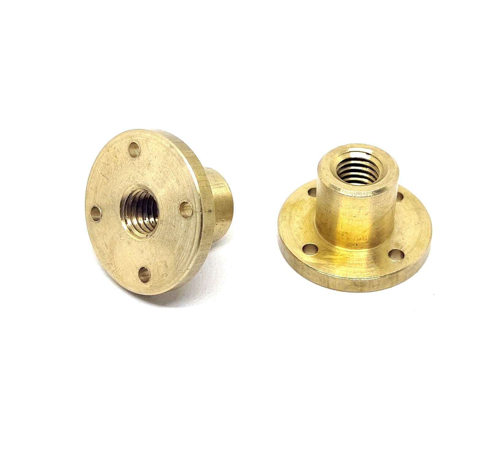 INVENTO 2Pcs M12 nut 1.75mm Pitch 12mm T Nut Brass round Flange Single Nut for 3D Printer CNC Robotics