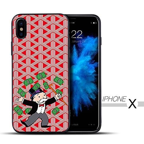 Fashion Luxury Cell Phone Case for iPhone X/XS Monopoly (SplashMoneyRed)