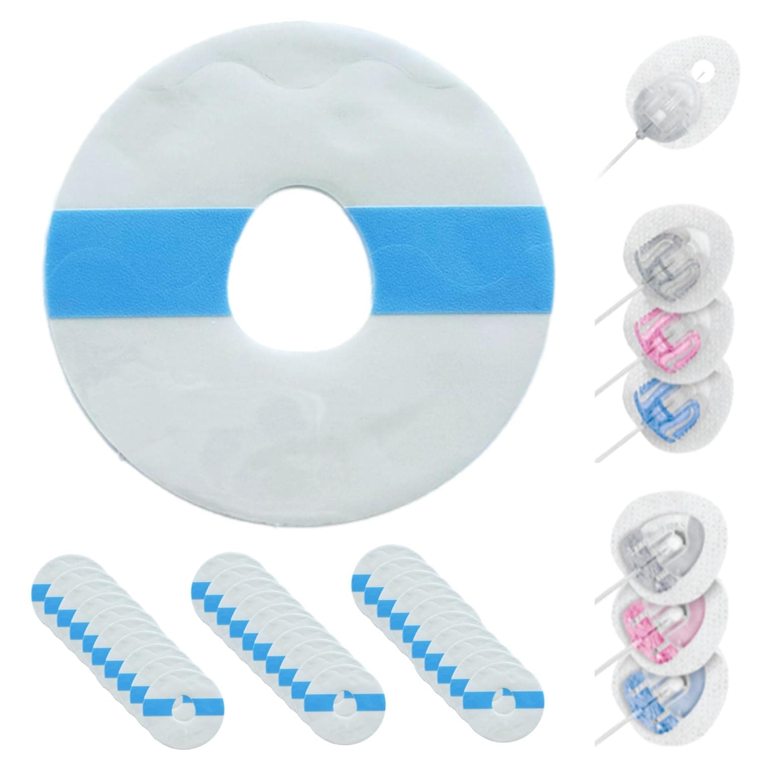 30pk Overpatches for AutoSoft XC, 90, 30, MiniMed Mio, Extended, Varisoft 13mm, Inset - Triangle Style Infusion Sets - Waterproof, Transparent, Breathable, Long Lasting