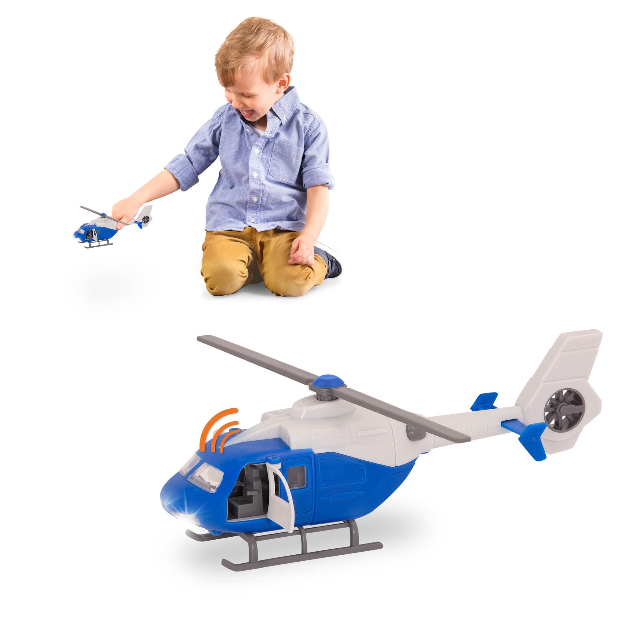 Driven by Battat – 7-Inch Rescue Helicopter Toy with Lights & Sounds, Opening Doors, Vehicle for Boys & Girls, Durable Design, Realistic Details, 3+ Years Toy for Kids