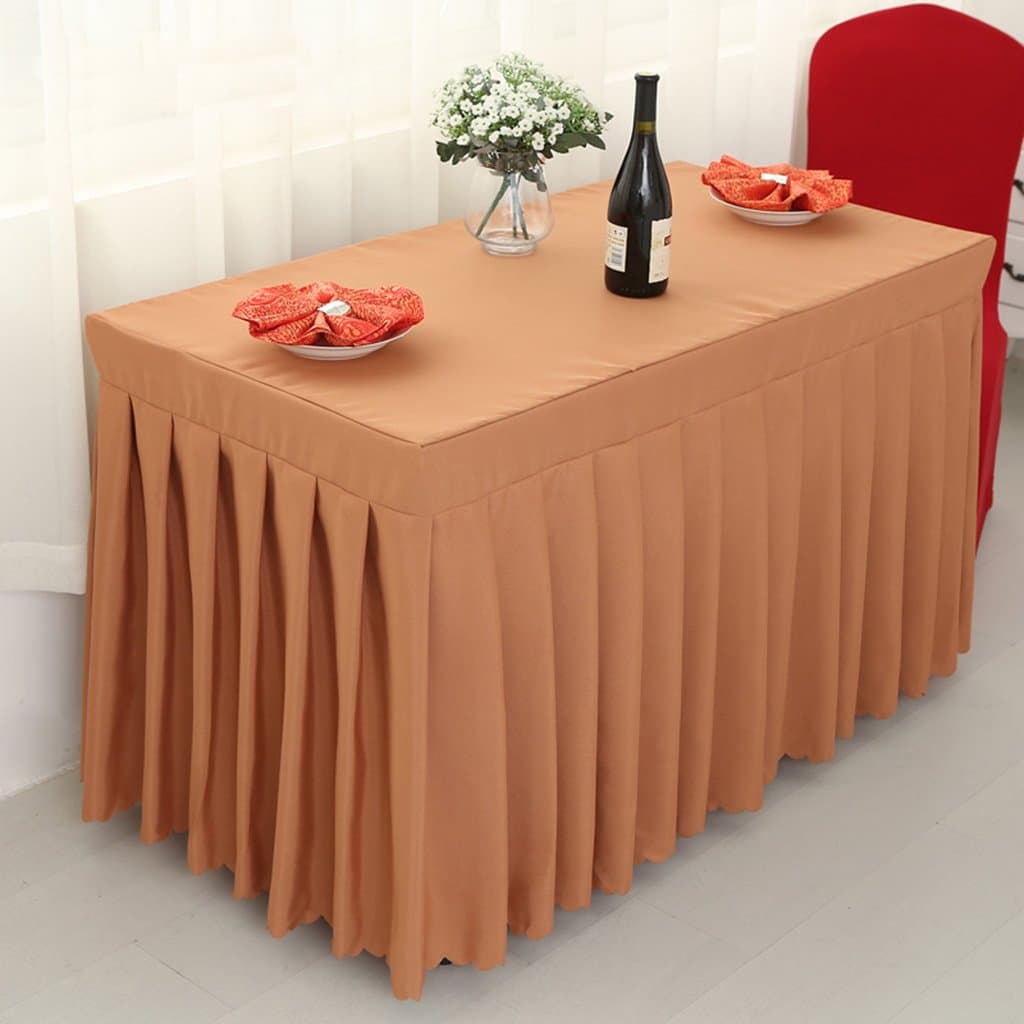 Tablecloths Rectangle Sign Table Table Skirt Table Cover Table Sets Kitchen Living Room Conference Reception Tablecloth Conference Table Skirt Cloth Tablecloth ( Color : BROWN , Size : 80*160*75cm )