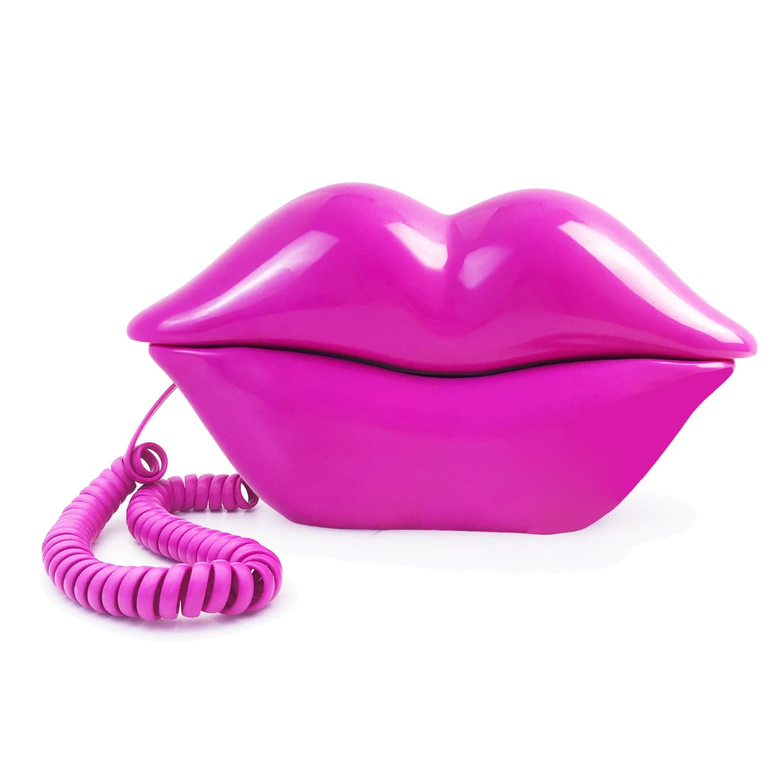 TelPal Corded Lips Telephones Landline Pink Home Telephones Cute Mouth Shape Wired Phone for Home,Office,Shops & Art Decor Cute Real Working Telephone Novelty Gift for Girls