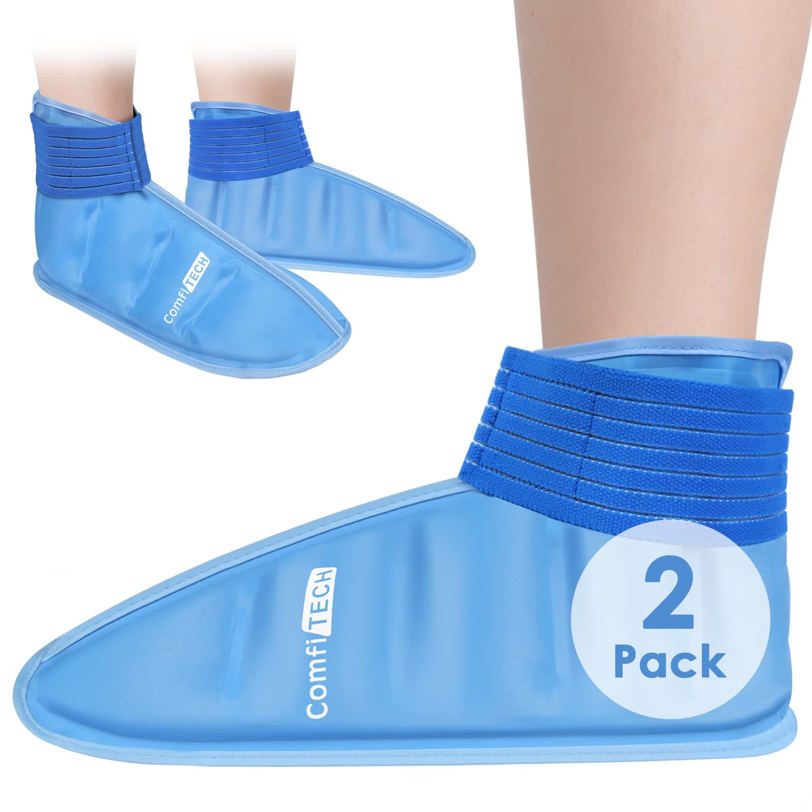 Foot Ice Pack Wrap for Feet, Cooling Boot for Ankle, Cold Heel Pad for Plantar, Medium