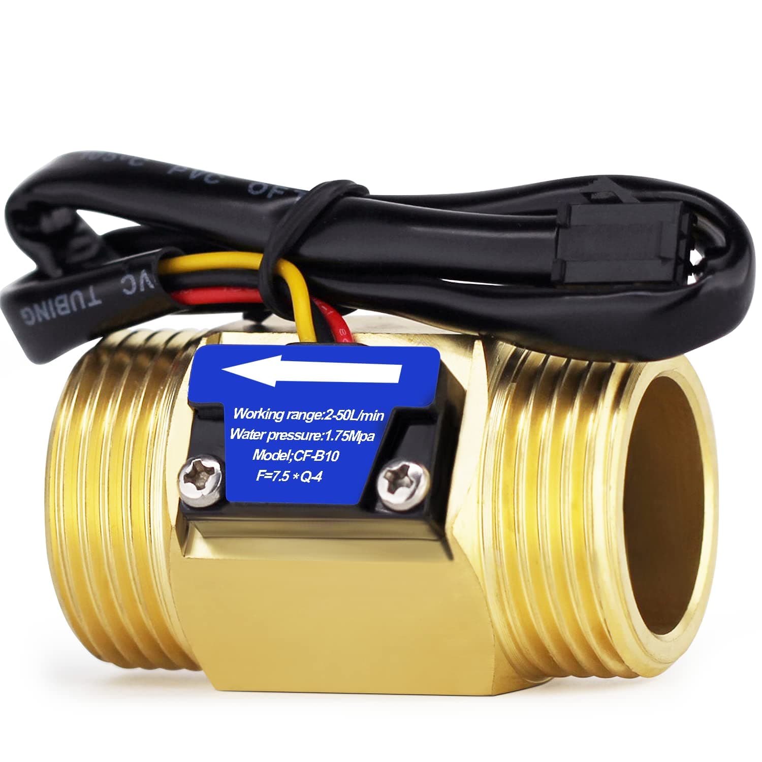 DIGITENG1" Male Thread Water Flow Hall Sensor Switch Flowmeter Counter 2-50L/min