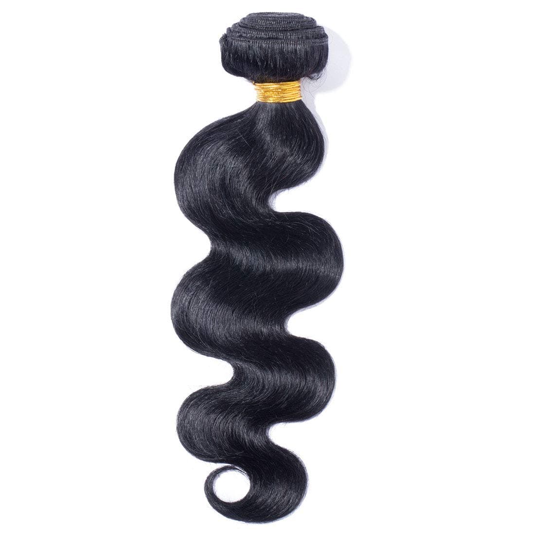 SEGO7A Virgin Hair Bundles Sew in Hair Extensions Body Wave Wavy 100% Unprocessed Brazilian Human Hair Weave Hair Weft Extensions for Women #1B Natural Black 14 Inch 100g