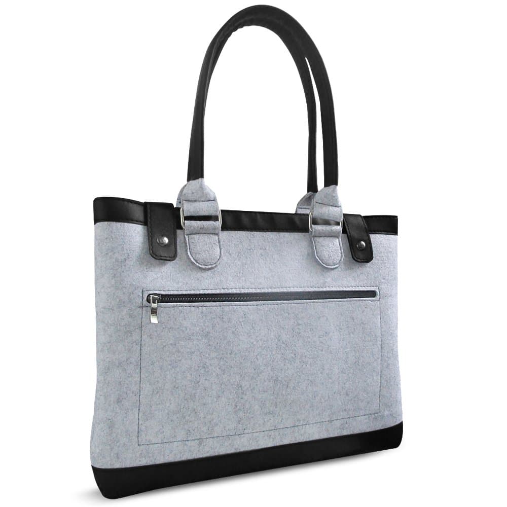 ACECOAT Felt Laptop Tote Bag Shoulder Bag Handbag Carrying Briefcase for 12.9 Inch iPad Pro / 13.3 Inch MacBook Air/Pro Retina 13" - 13.3" Ultrabook Netbook Tablet Computers - Light Gray