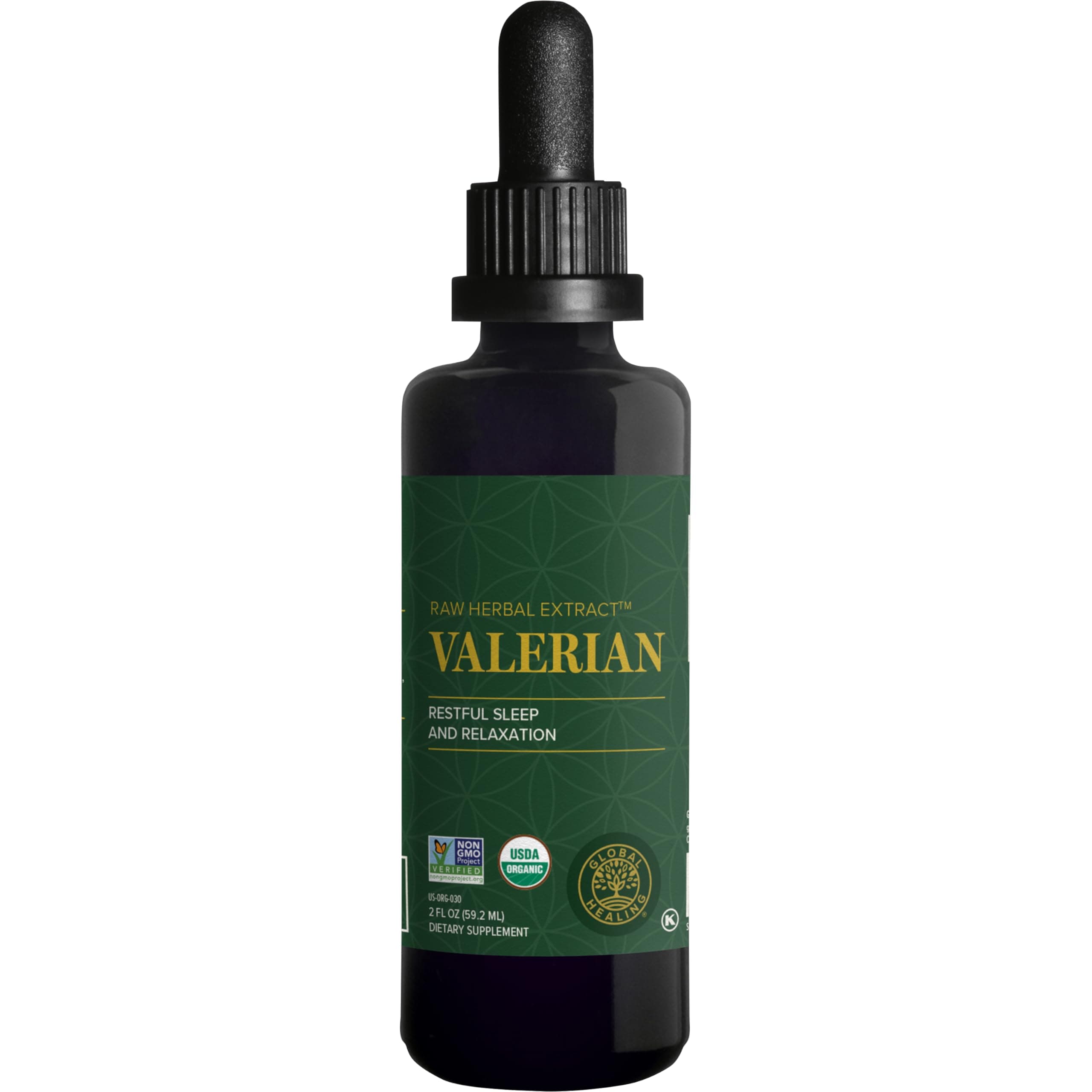 - Global Healing Organic Valerian Root Extract Liquid Supplement - Raw Herbal Extract for Healthy Relaxation, Sleep & Calm -Alternative to Valerian Root Capsules for Bioavailability - 2 Fl Oz