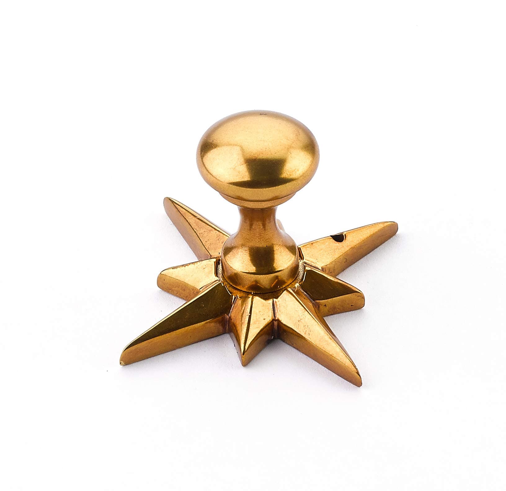 Schaub 982-PAR Sonata Knob with Star Backplate, Paris Brass, 11/16" Dia