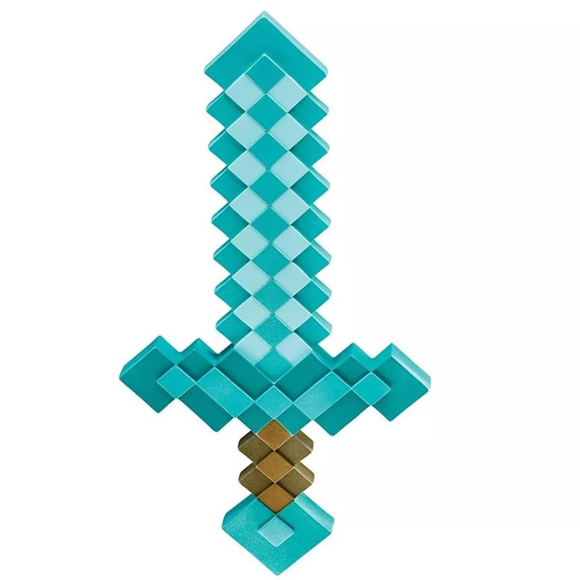 Minecraft Diamond Sword Accessory, Officially Licensed by Disguise, 20" / 50cm Toy Sword, Inspired by Steve's Sword, Ideal for Role Play To Battle Against The Creepers, Pixel Design, One Size