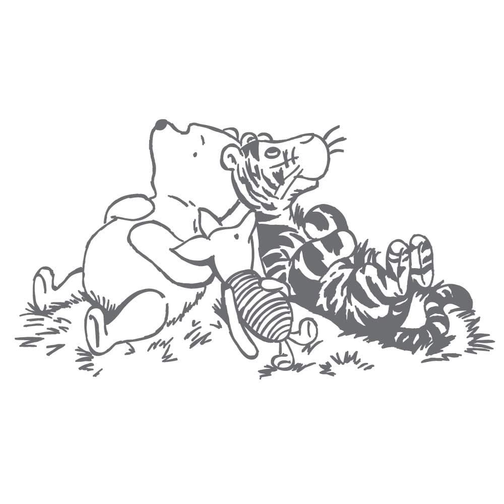 Classic Bear piglet and tiger star gazing Vinyl Wall Decal V5