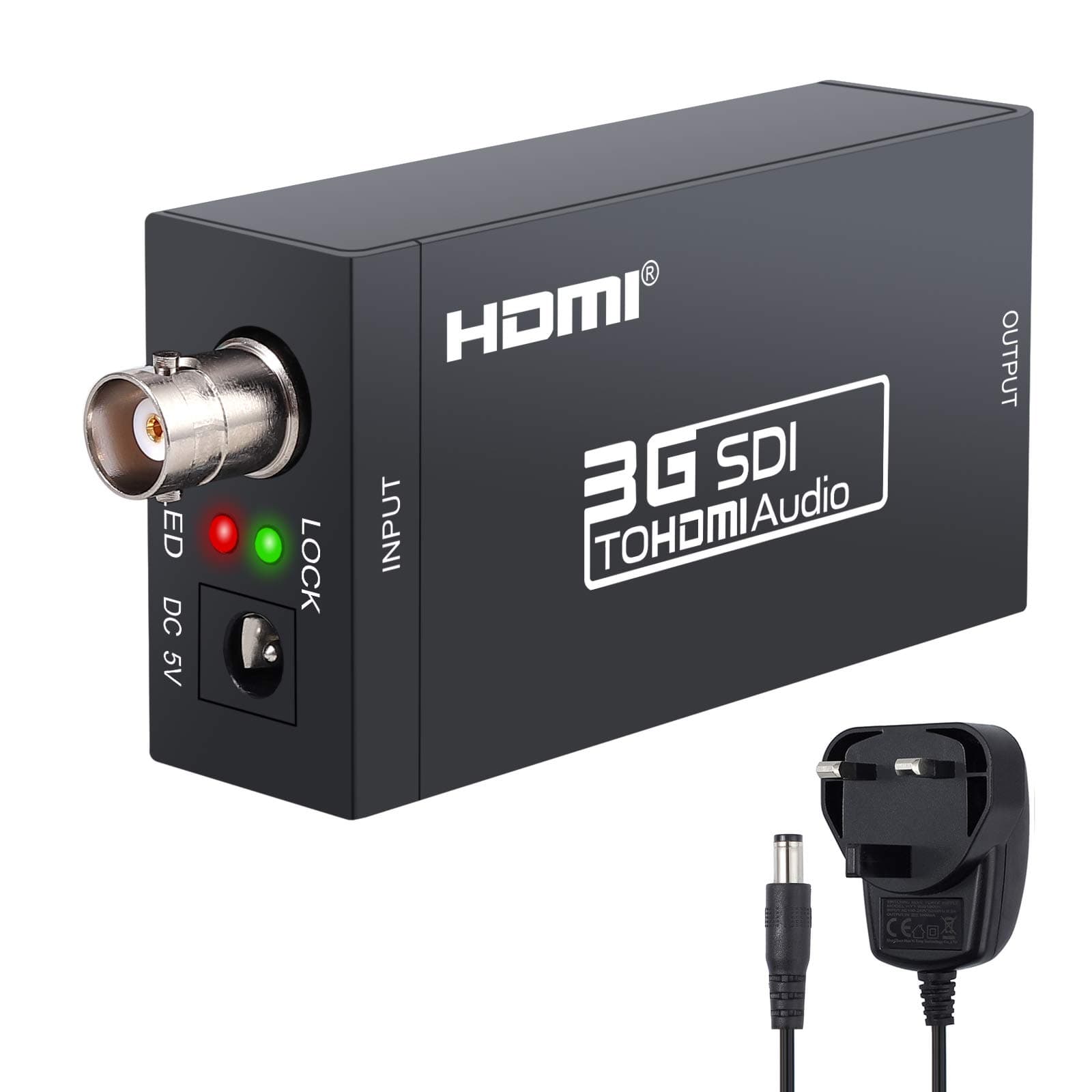 LiNKFOR SDI to HDMI Converter Full HD 1080P HD-SDI 3G-SDI to HDMI Adapter Female BNC to HDMI Compatible with HDTV HD Monitor Projector SDI Camera Etc