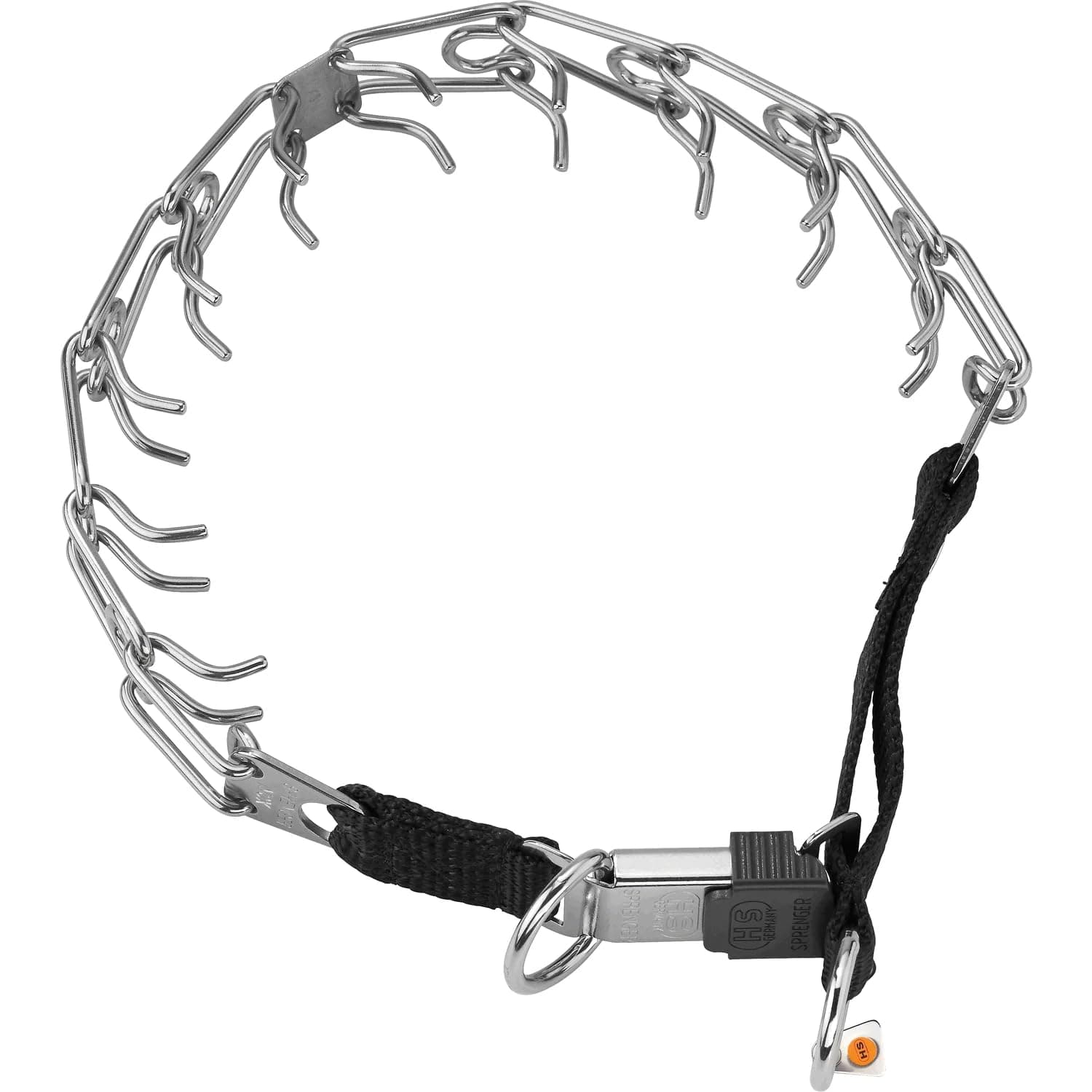 Herm Sprenger 50026 10 (55) Stainless Steel Labrador Pinch Collar with Click Lock Buckle and Nylon Loop 1/8 inch (3.2 mm) - Size 21 inch (52 cm)