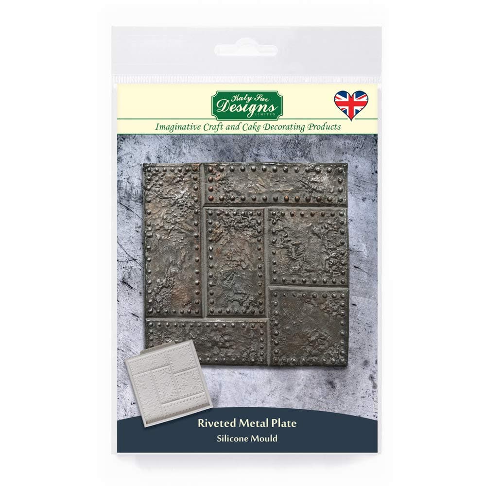 Katy Sue Riveted Metal Plate Silicone Mold for Cake Decorating & Crafts