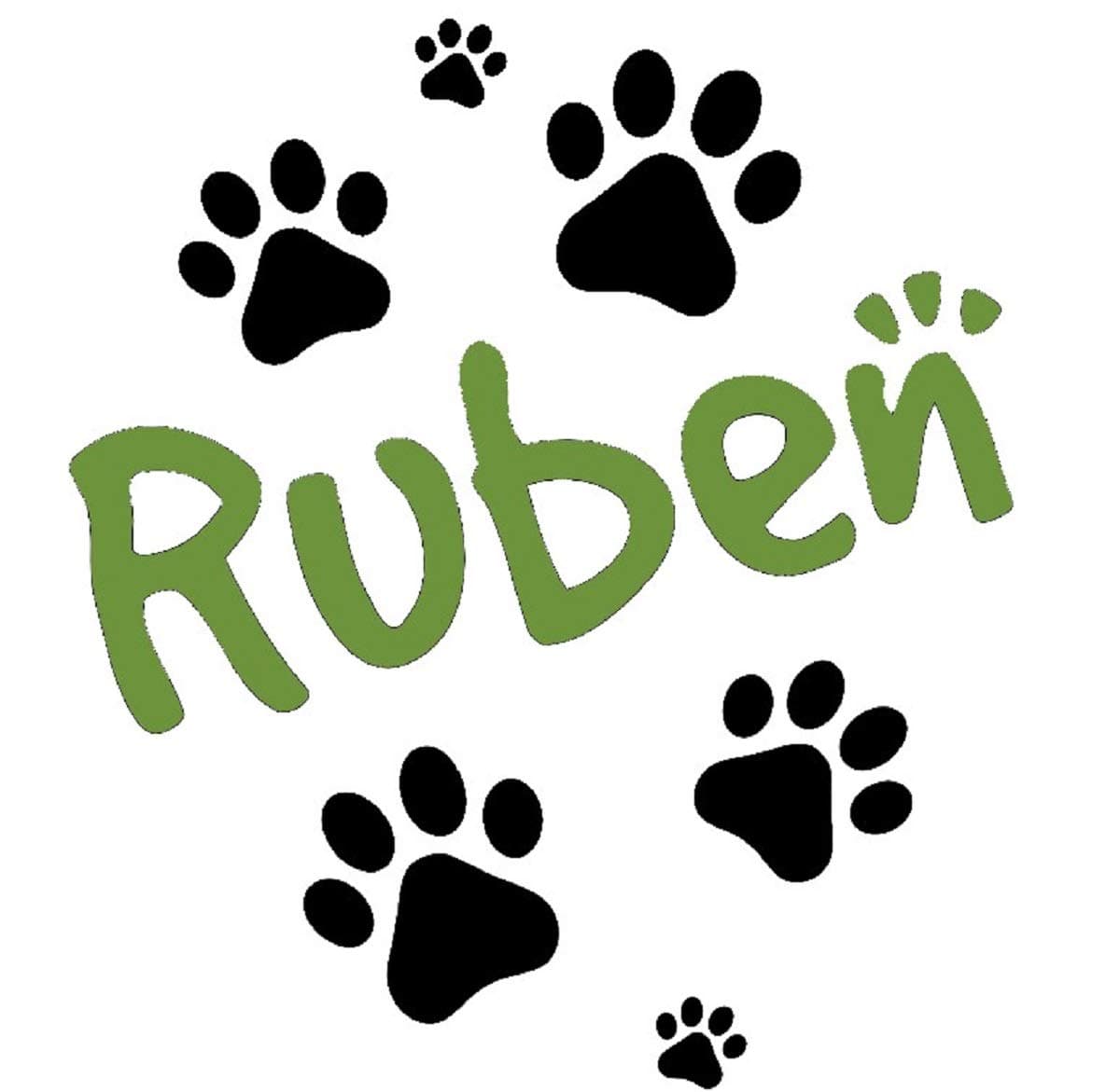 Personalised Name/Dog Paw Prints Wall Art, Boys/Girls Room,Custom Vinyl Sticker