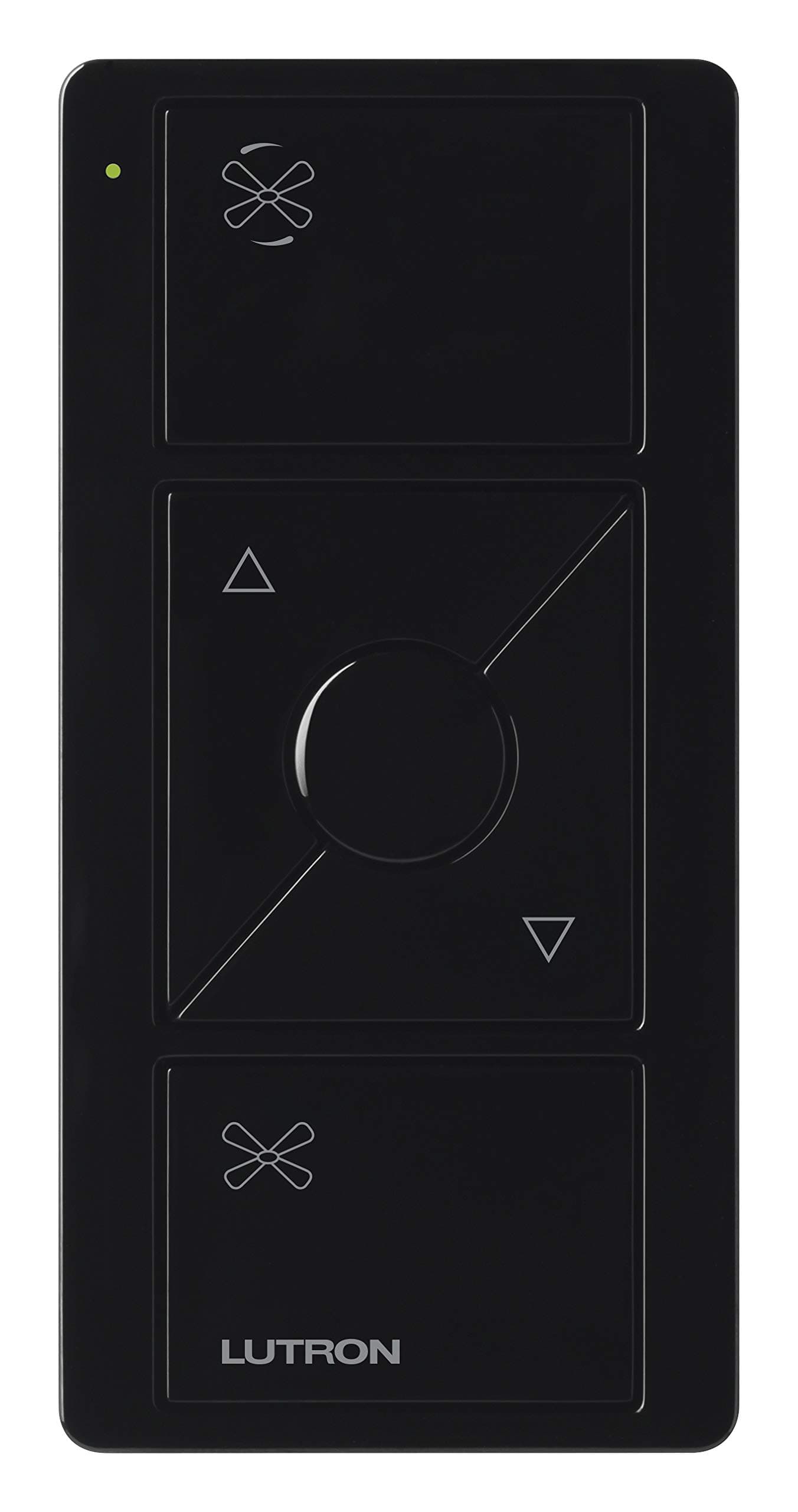 Lutron Pico Remote for Caseta Smart Fan Speed Control, 3 Button Control, For Table Top or Wallmount Use, PJ2-3BRL-GBL-F01, Black