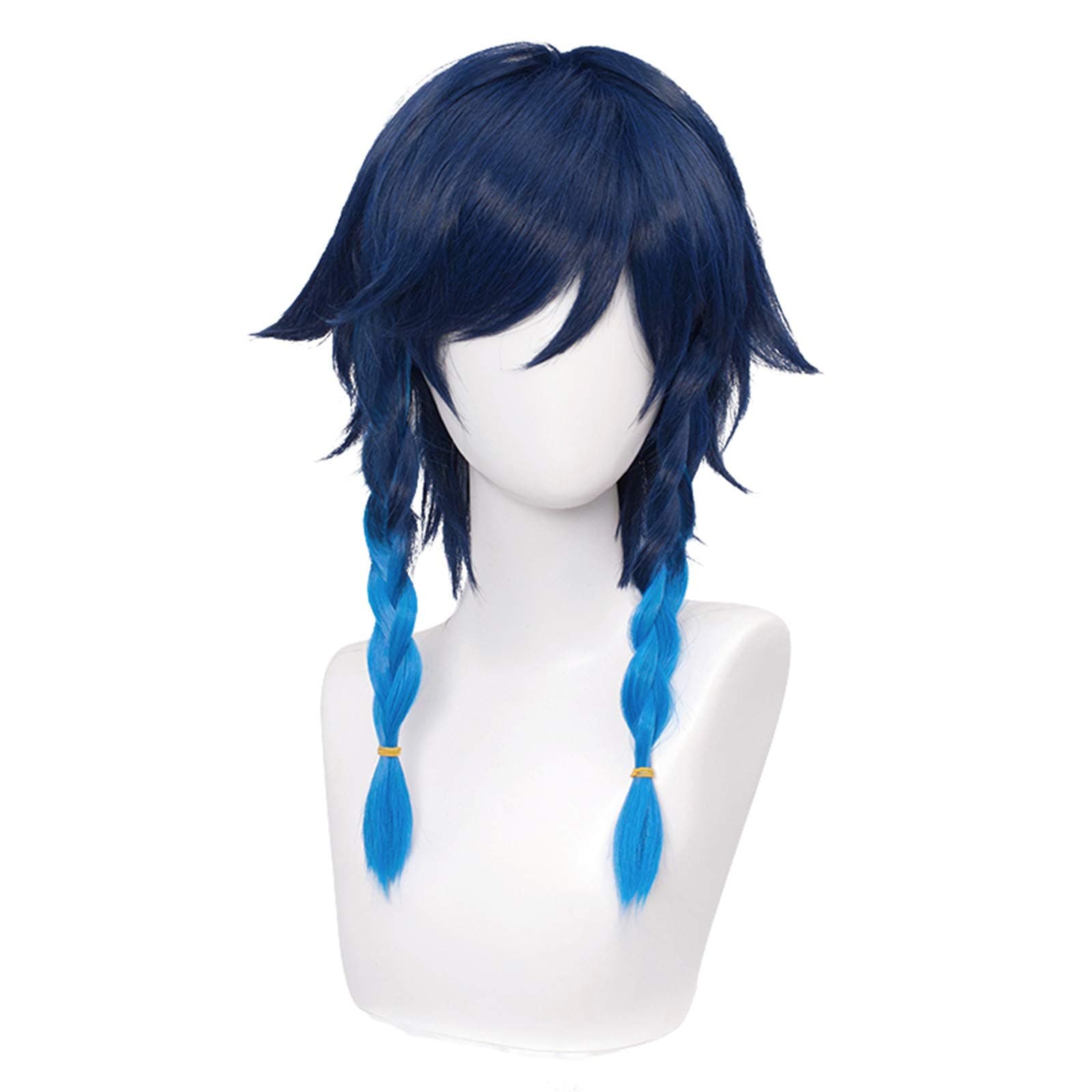 Wiggy MermaidSL Navy Blue Wig 2 Tone Anime Braided Hair Wigs with Braids Ponytails Bangs + Cap