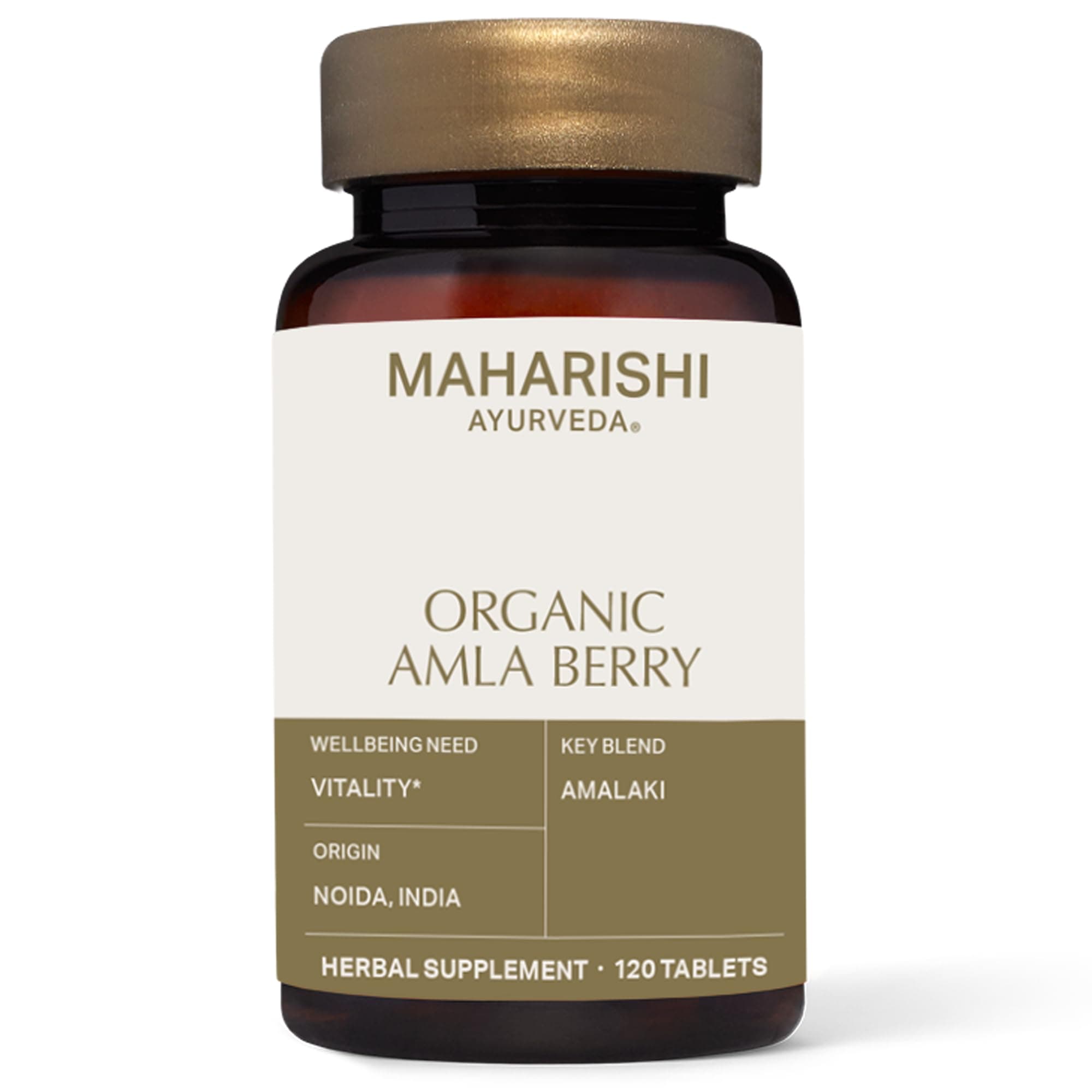 Maharishi Ayurveda - Organic Premium Amla Berry | Natural Amla Berry Supports Digestion, Eye, Heart, & Skin Health | Vegan & Gluten Free Powerful Antioxidant for Vitality (120 Herbal Tablets - 500 mg)
