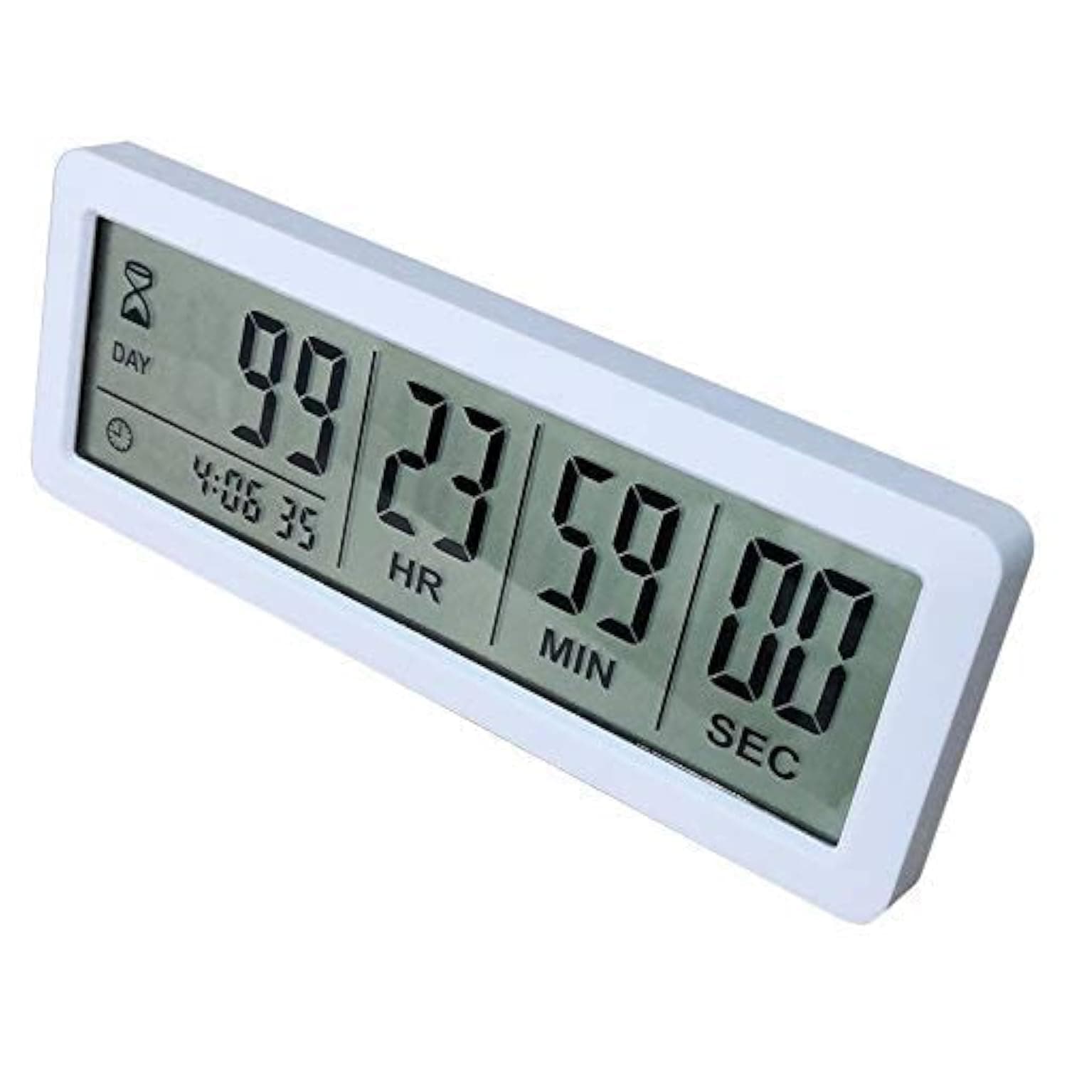 Digital 999 Days Countdown Clock Timer Magnetic Backing for Vacation Retirement Wedding Lab Kitchen Project Meeting(White)