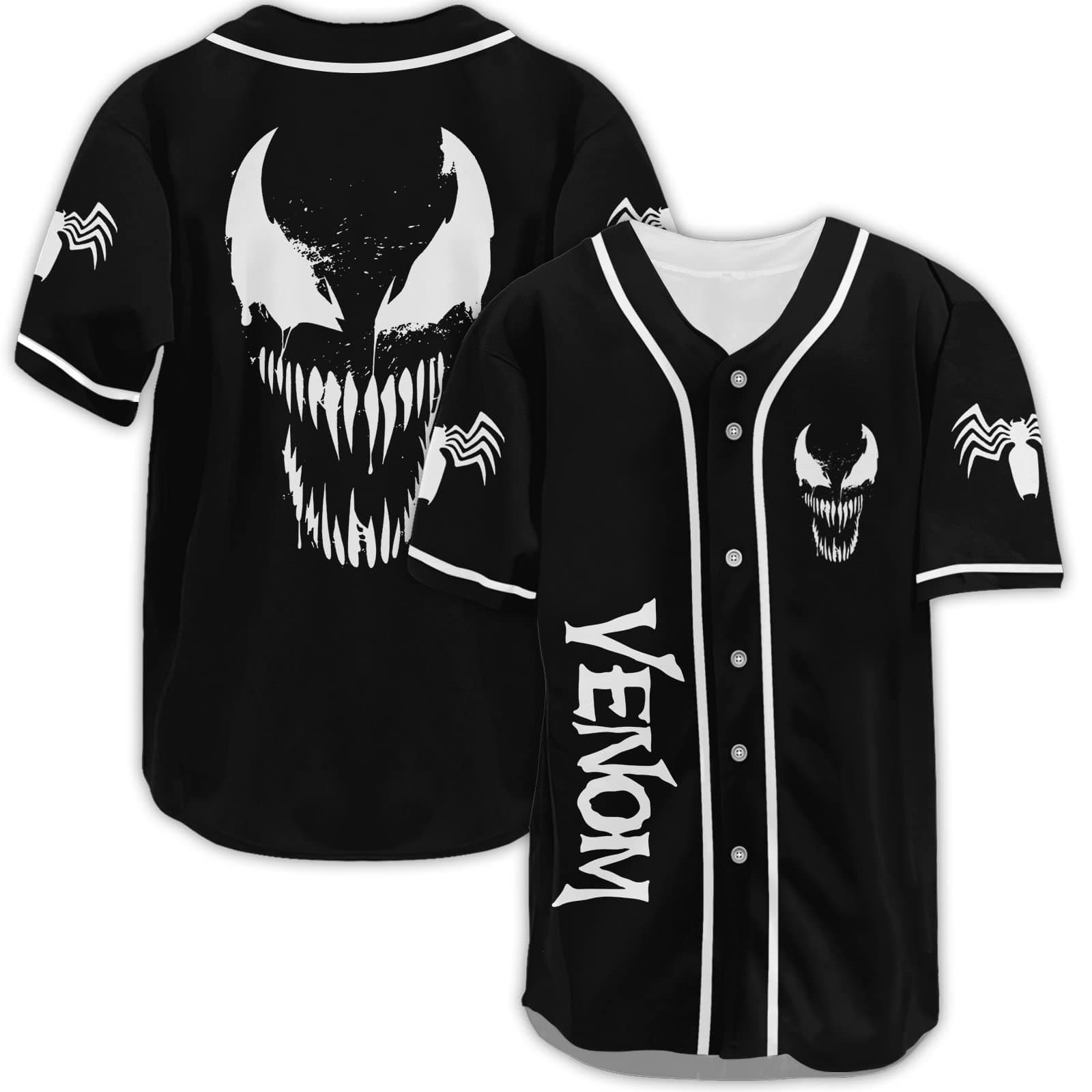 XXMESymbiotic Spider Eddie Brock Baseball Jersey Shirt, Superhero Baseball Jersey, Super Villain Baseball Shirt